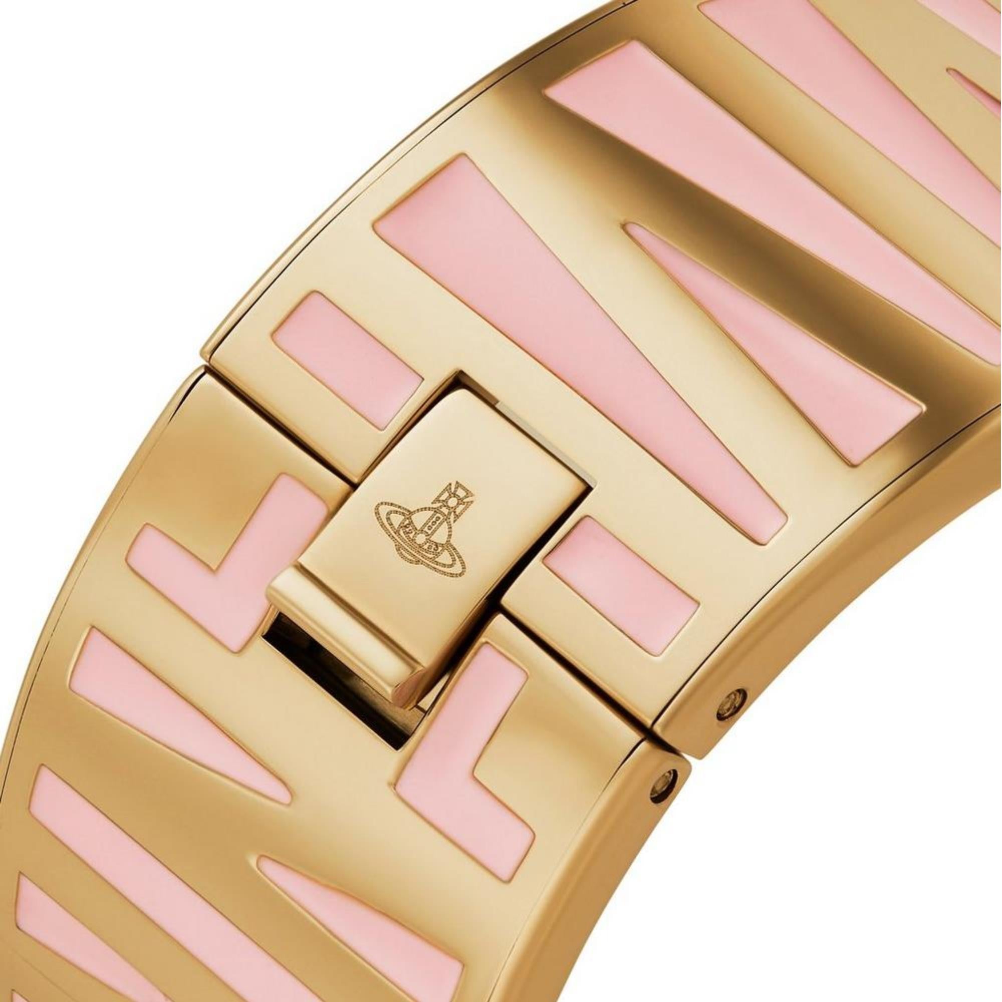 Vivienne Westwood Belvoir 25mm Goldfarbiges Zifferblatt Stahl Damen Quarz Uhr VV325LPKGD