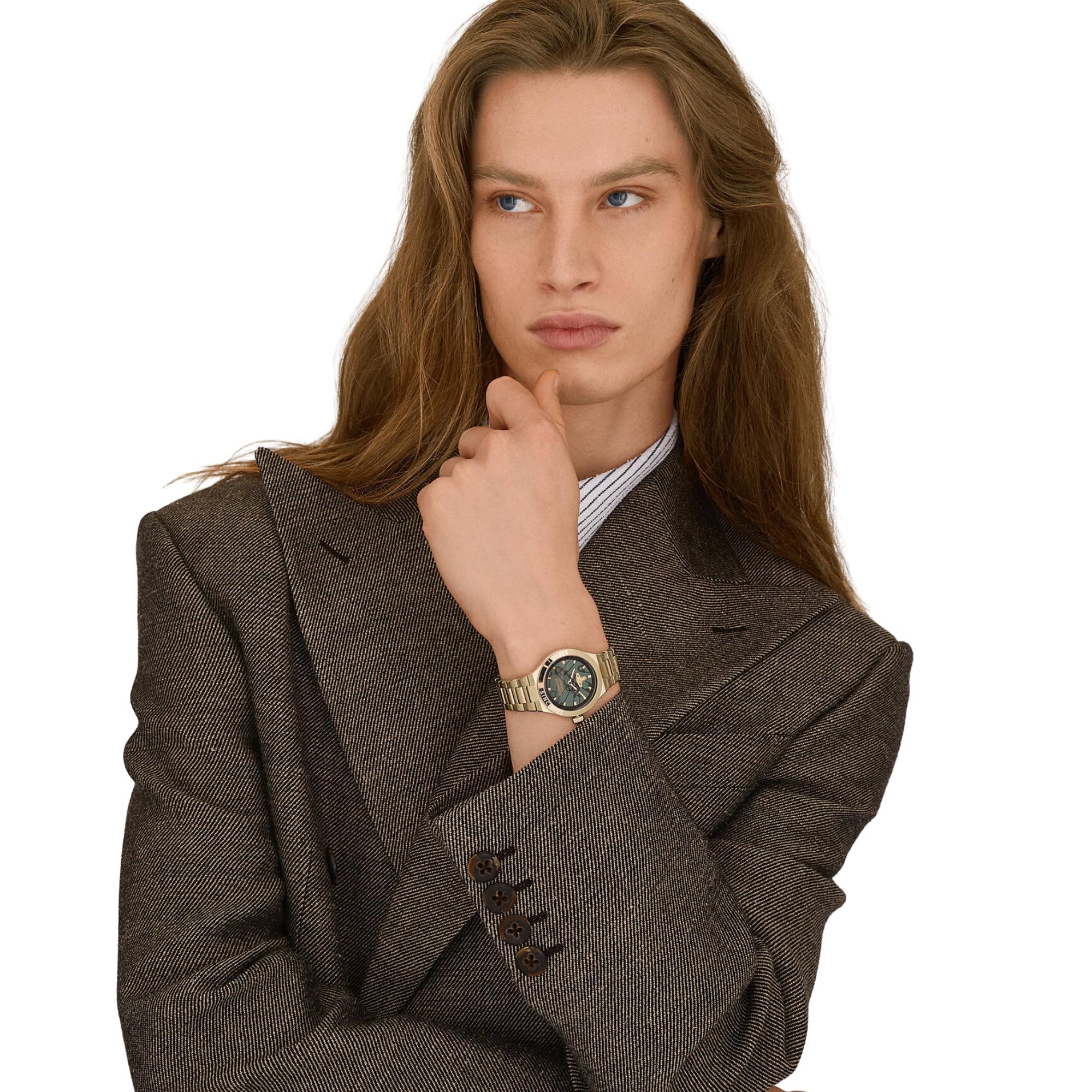Vivienne Westwood Berwick 37mm Green Dial Steel Quartz Watch VV345GRGD