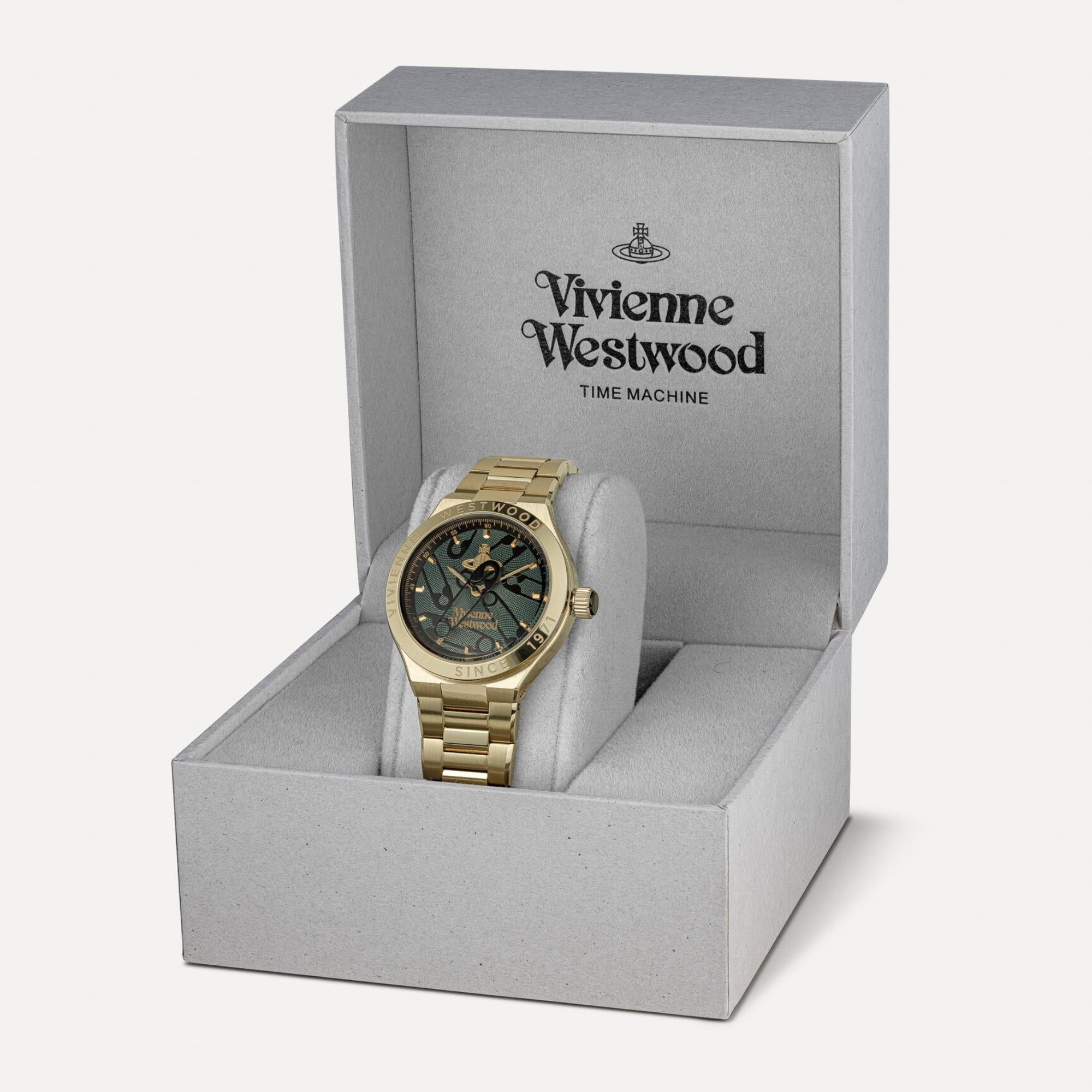 Vivienne Westwood Berwick 37mm Green Dial Steel Quartz Watch VV345GRGD
