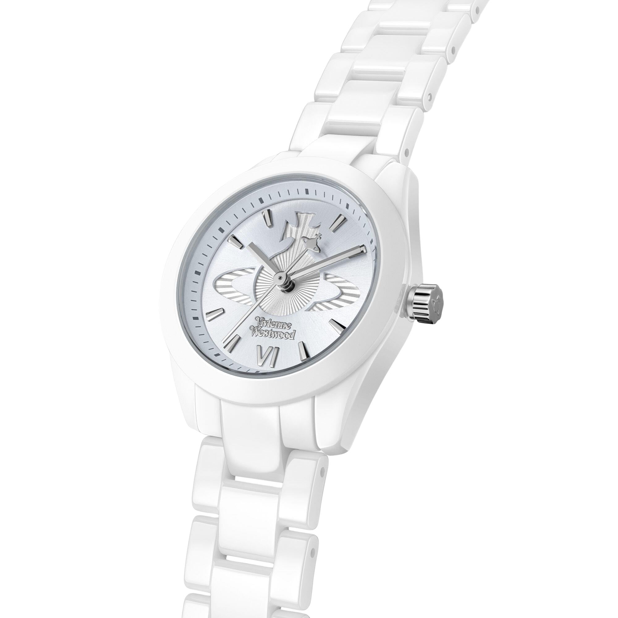 Vivienne Westwood Fenchurch Ceramica 29mm Soft Blue Dial Ceramic Ladies Quartz Watch VV358LBLWH