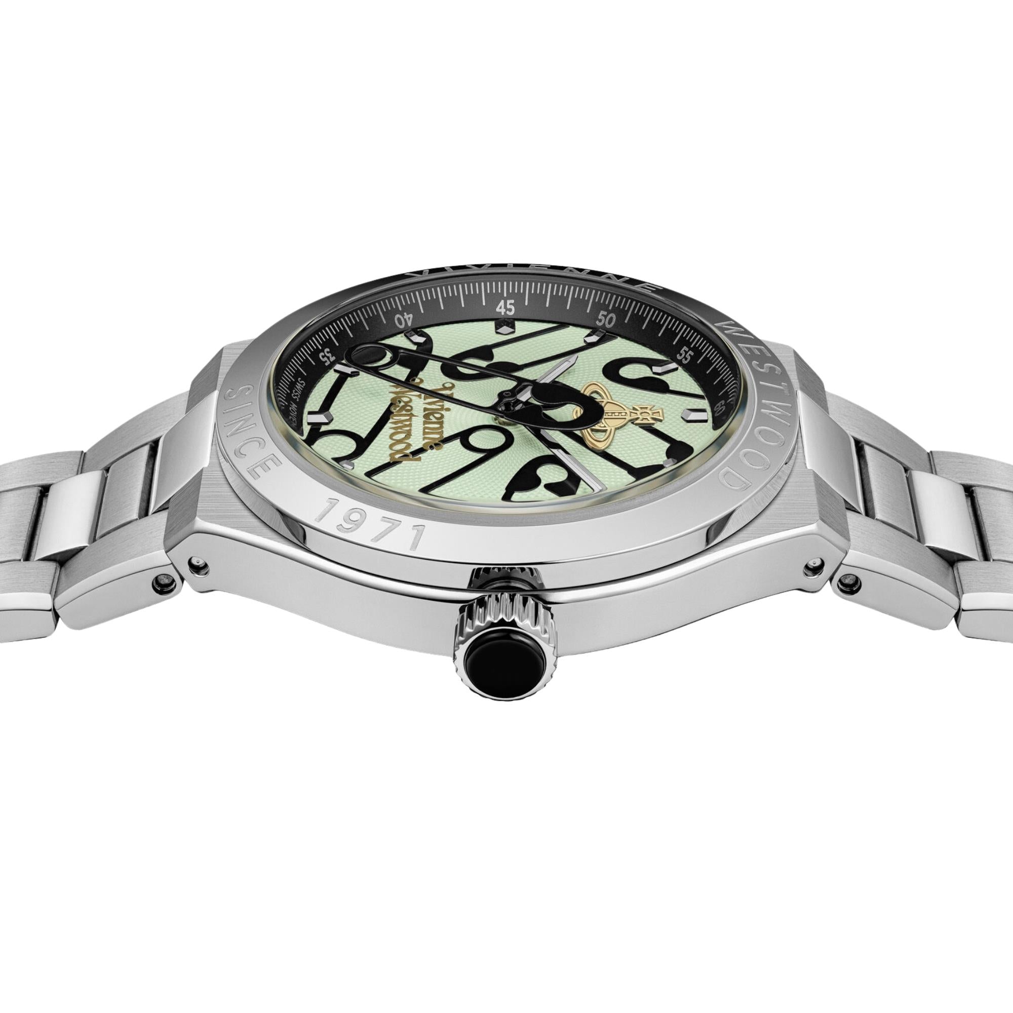 Vivienne Westwood Berwick 37mm Green Dial Steel Quartz Watch VV345LUMSL