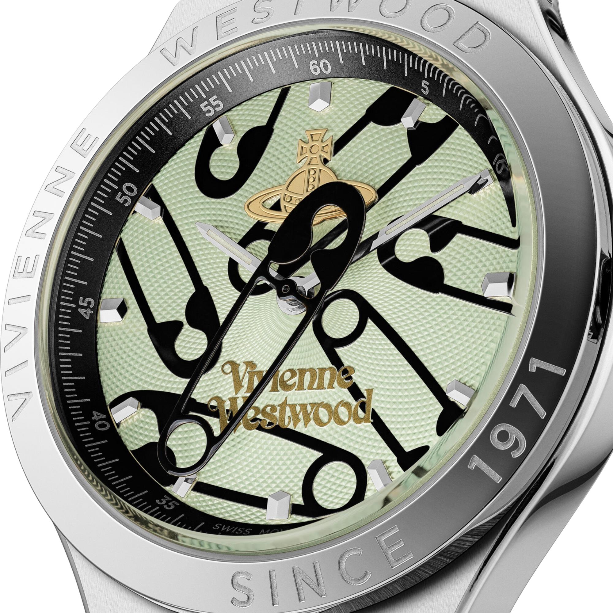 Vivienne Westwood Berwick 37mm Green Dial Steel Quartz Watch VV345LUMSL