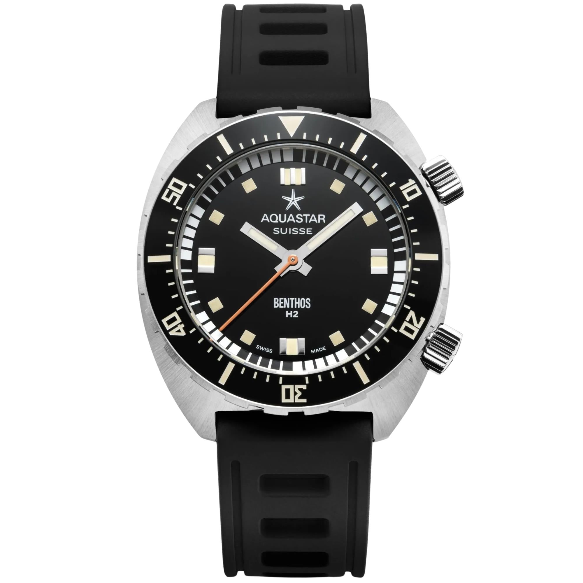Aquastar Benthos Heritage II 40mm Limited Edition schwarzes Zifferblatt Armband Herren Automatik Uhr BENTHOS-H2-BLACK