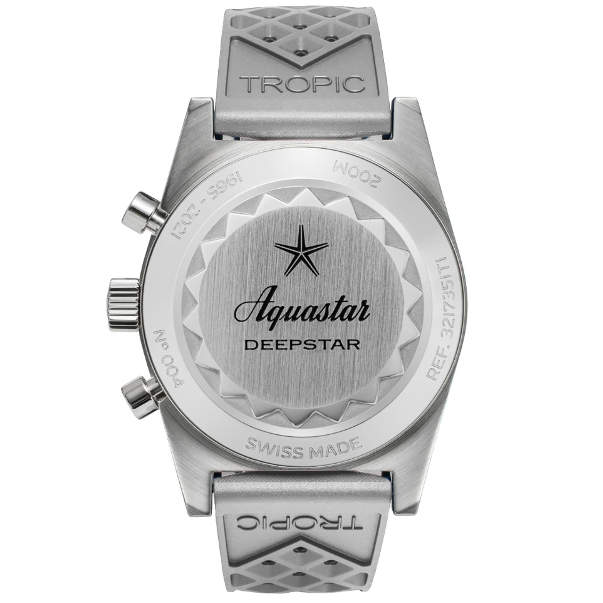 Aquastar Deepstar Silverline 39mm Chronograph silbernes Zifferblatt Stahl Herren Automatik Uhr