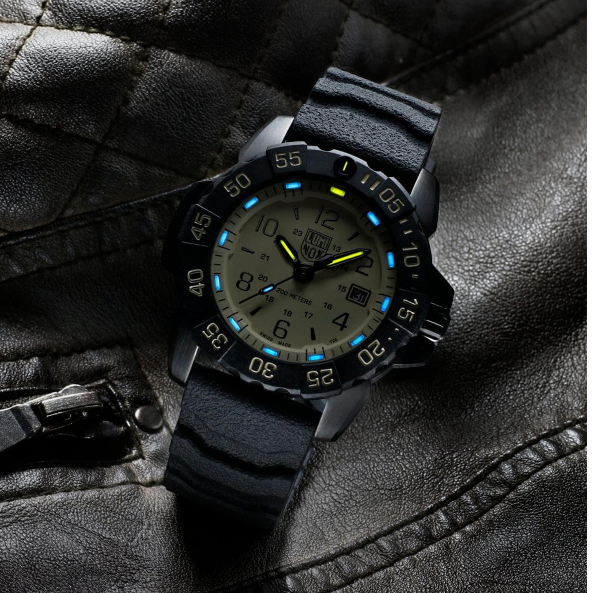 Luminox Navy Seal Foundation45mm Sand-Coloured Dial Rubber Mens Quartz Watch XS.3251.CB.NSF.2