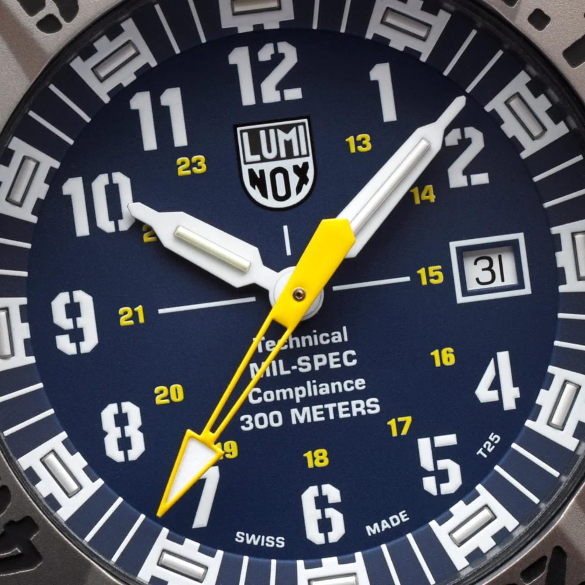 Luminox MIL-SPEC Inspired 46mm Titanium Blue Dial Rubber Mens Quartz Watch XL.3355.2