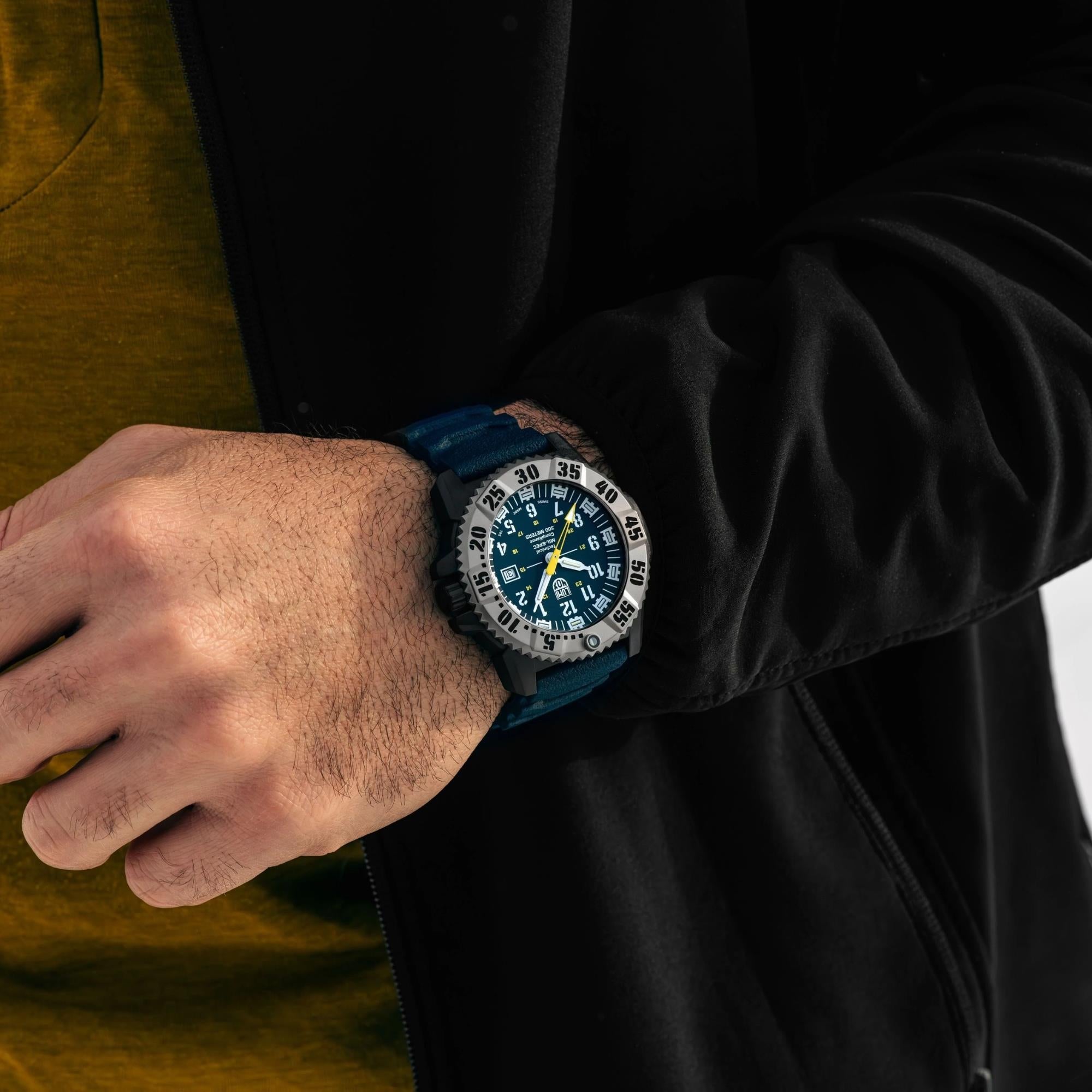 Luminox MIL-SPEC Inspired 46mm Titanium Blue Dial Rubber Mens Quartz Watch XL.3355.2
