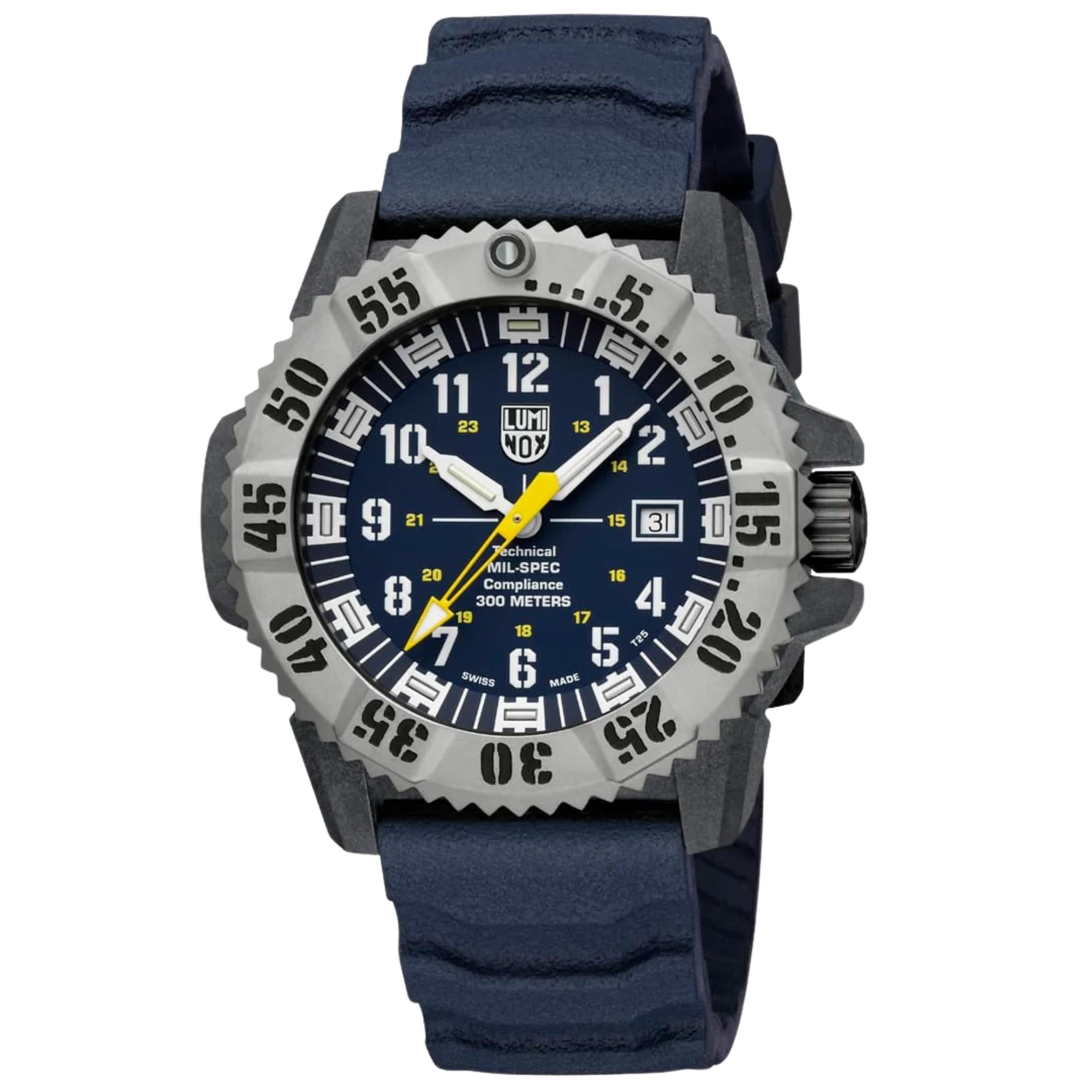 Luminox MIL-SPEC Inspired 46mm Titanium Blue Dial Rubber Mens Quartz Watch XL.3355.2