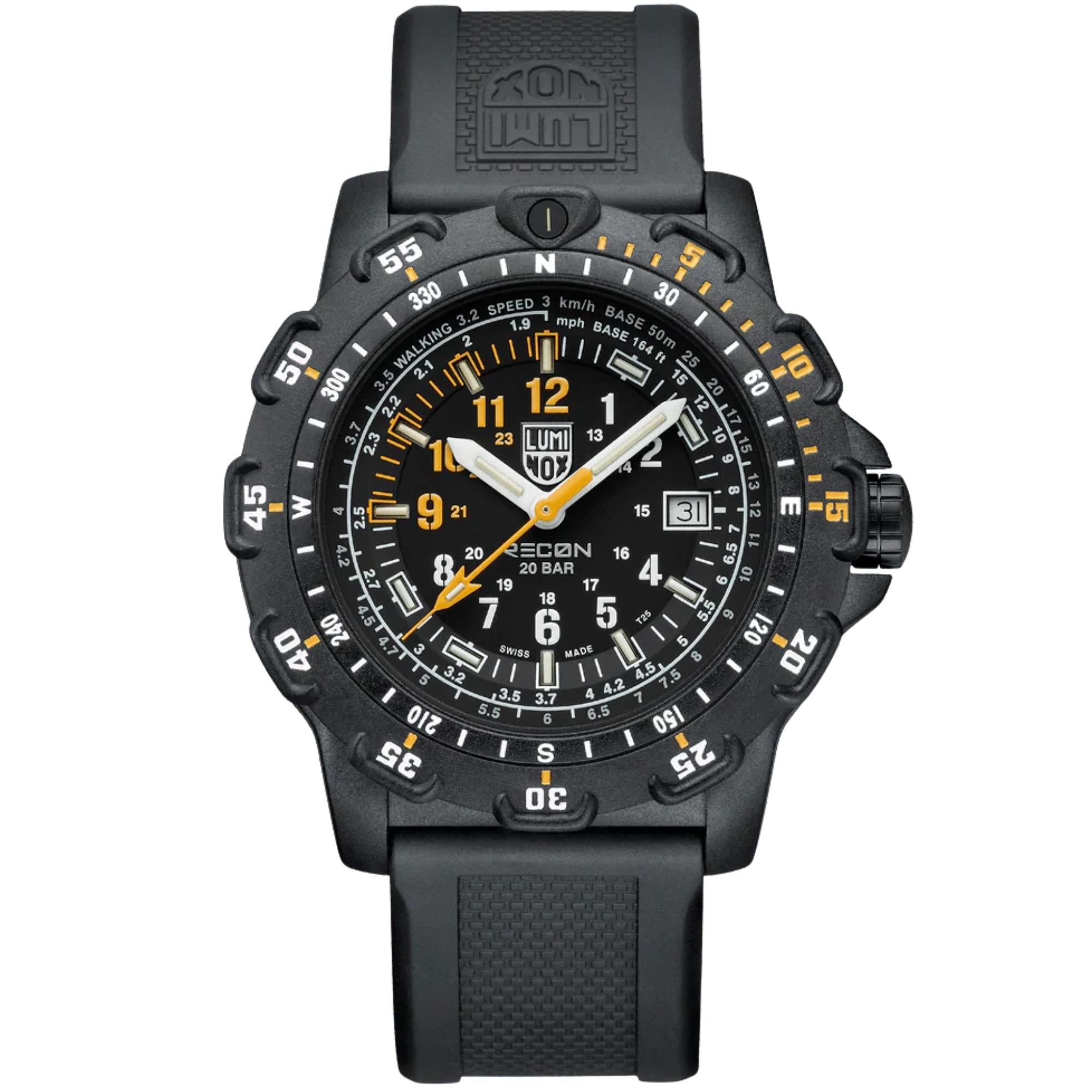 Luminox RECON Point Man 45mm Black Dial Rubber and NATO Mens Quartz Watch XL.8825.H.SET.1