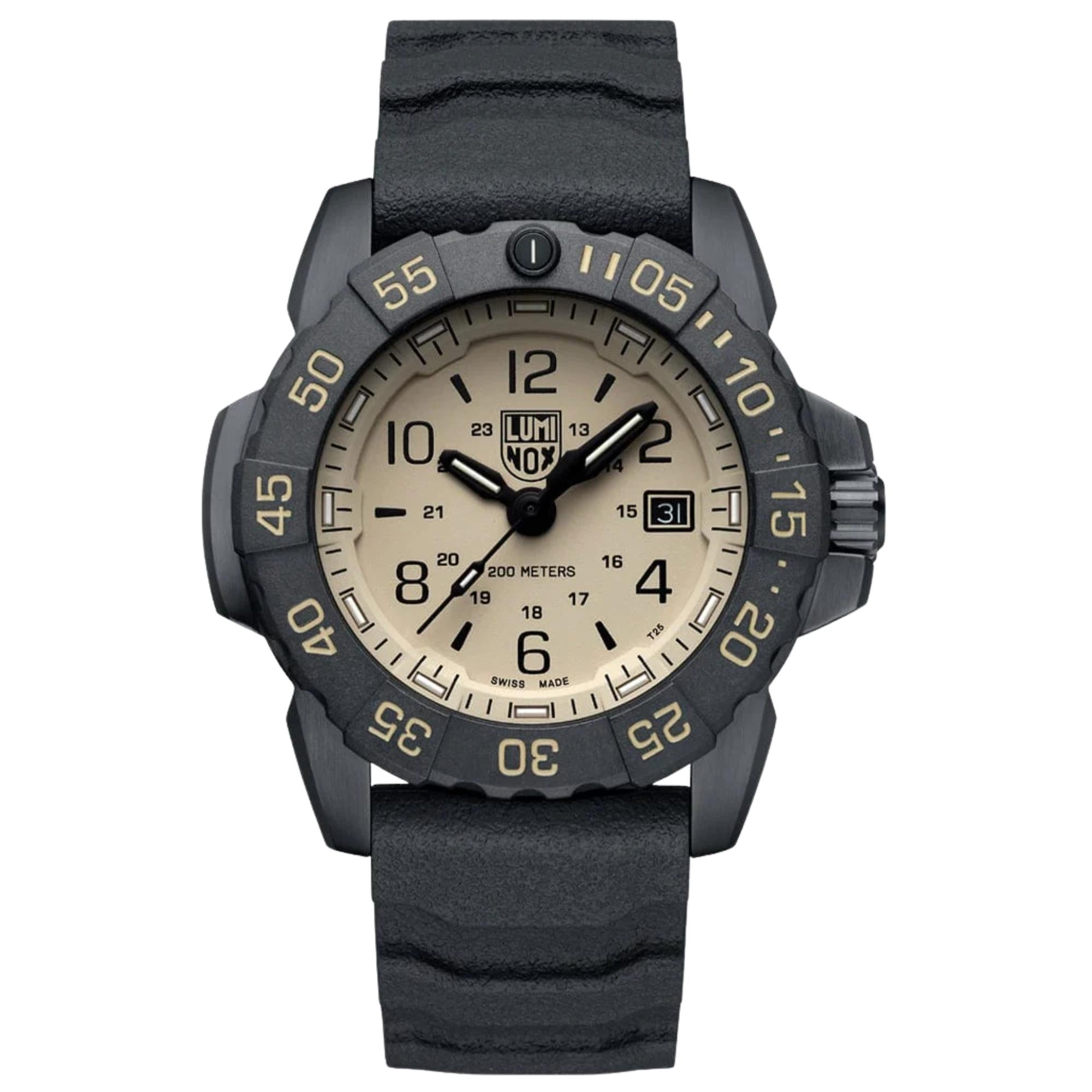 Luminox Navy SEAL Foundation 45mm Sand-Coloured Dial Rubber Mens Quartz Watch XS.3251.CBNSF.SET