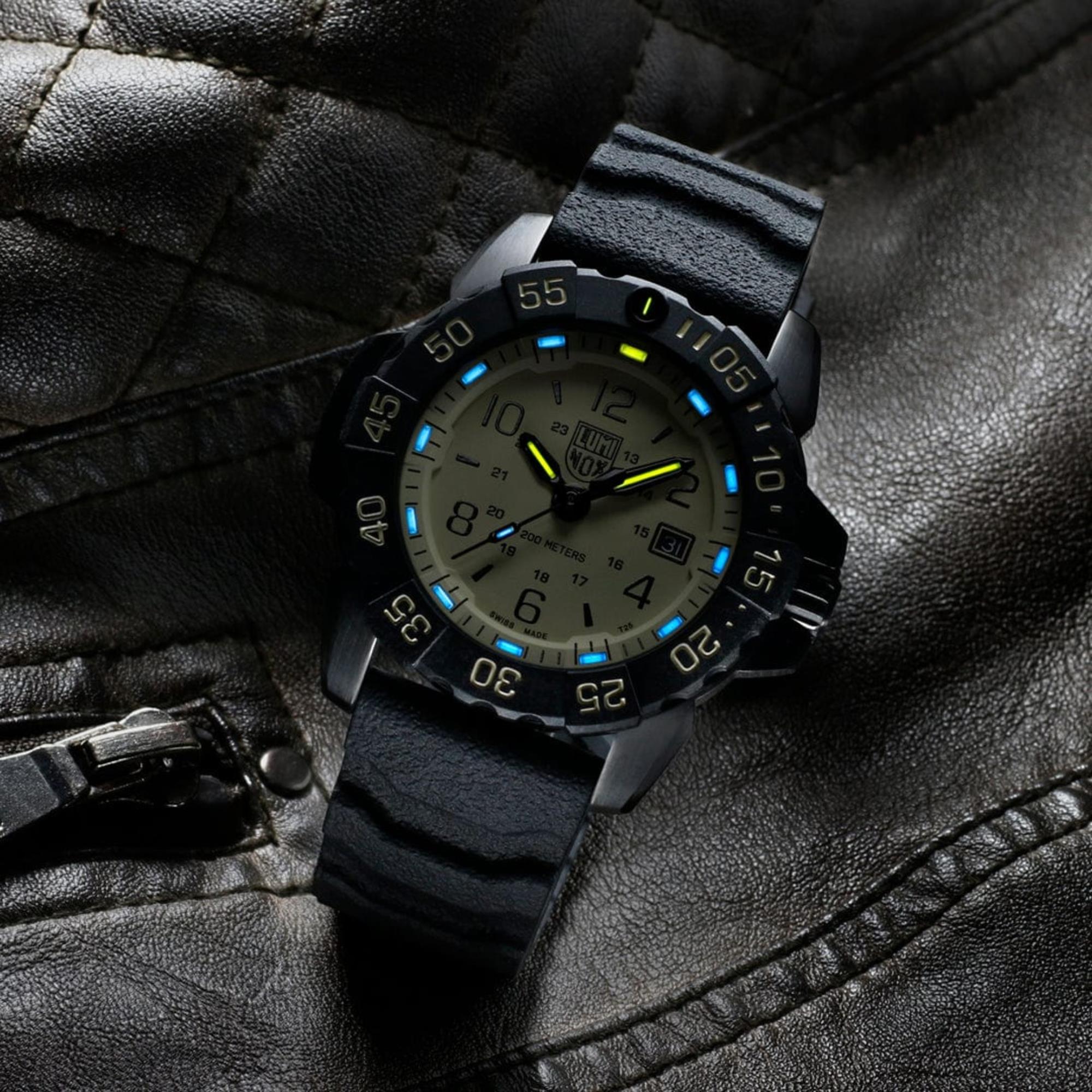 Luminox Navy SEAL Foundation 45mm Sand-Coloured Dial Rubber Mens Quartz Watch XS.3251.CBNSF.SET