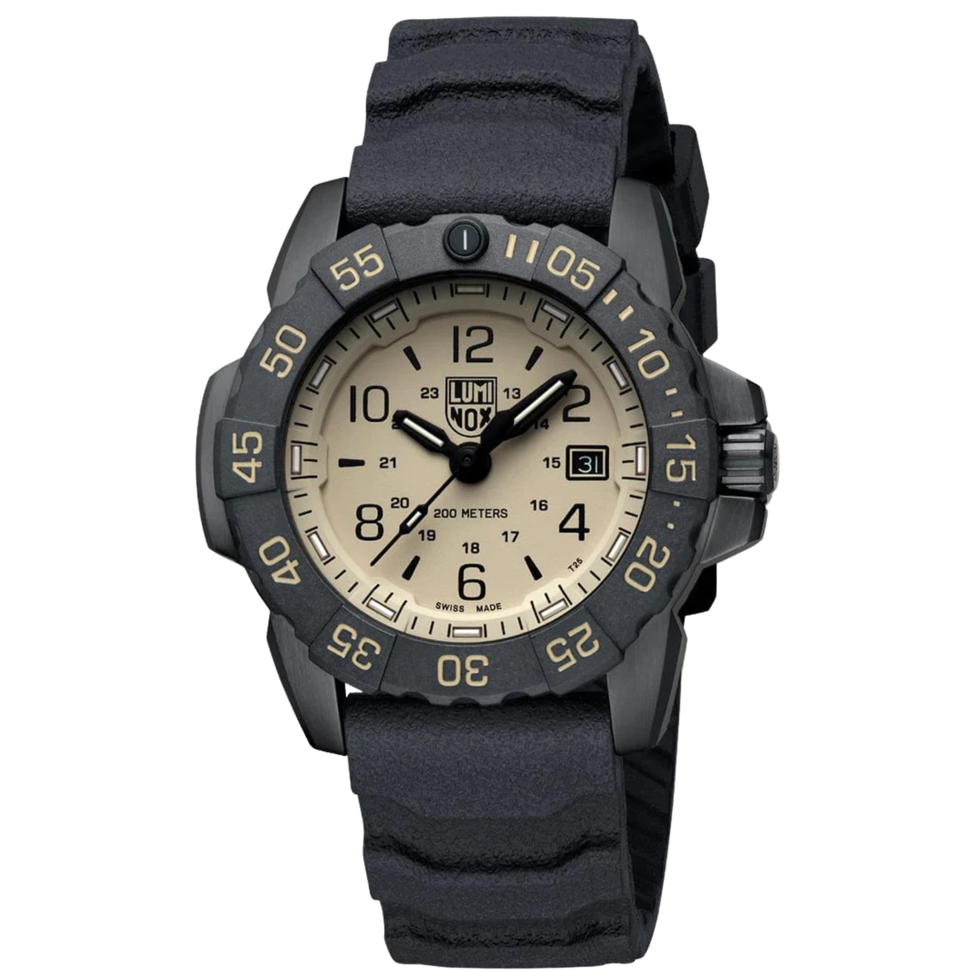 Luminox Navy SEAL Foundation 45mm Sand-Coloured Dial Rubber Mens Quartz Watch XS.3251.CBNSF.SET
