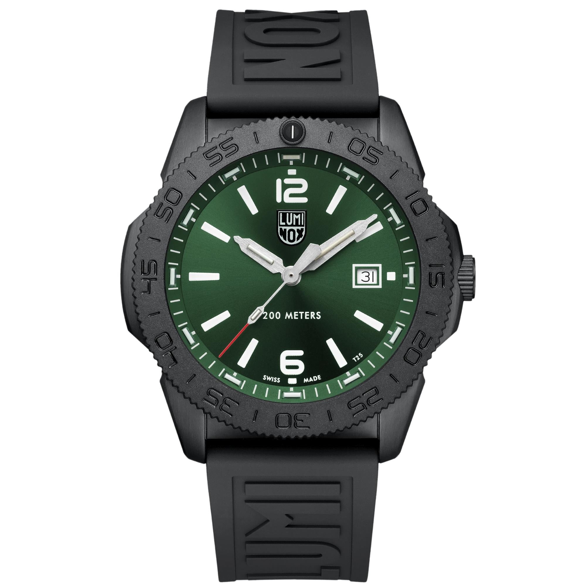 Luminox Pacific Diver 44mm Green Dial Rubber Mens Quartz Watch XS.3137.B