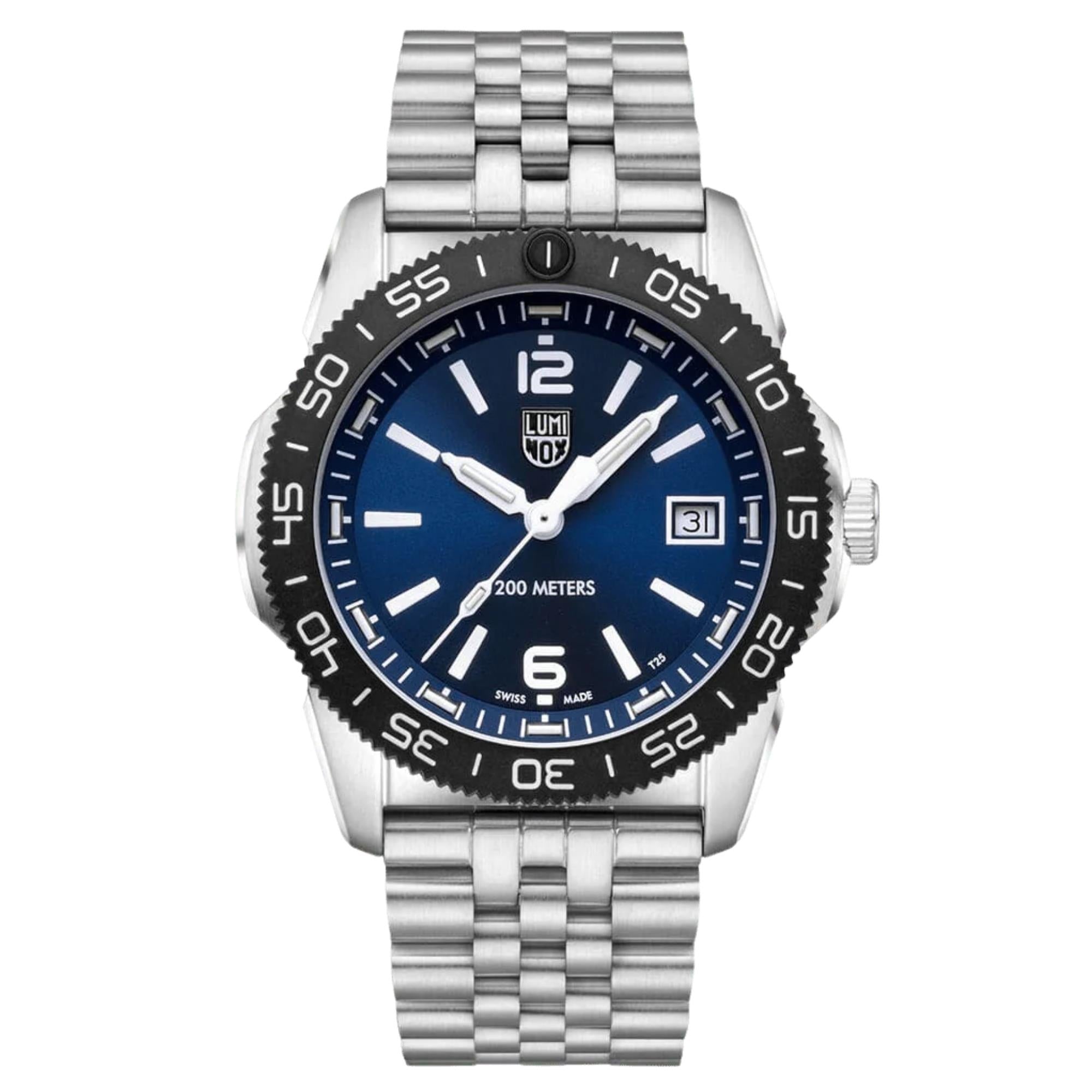 Montre quartz Luminox Pacific Diver Ripple 39mm cadran bleu acier et caoutchouc XS.3123M.SET.1