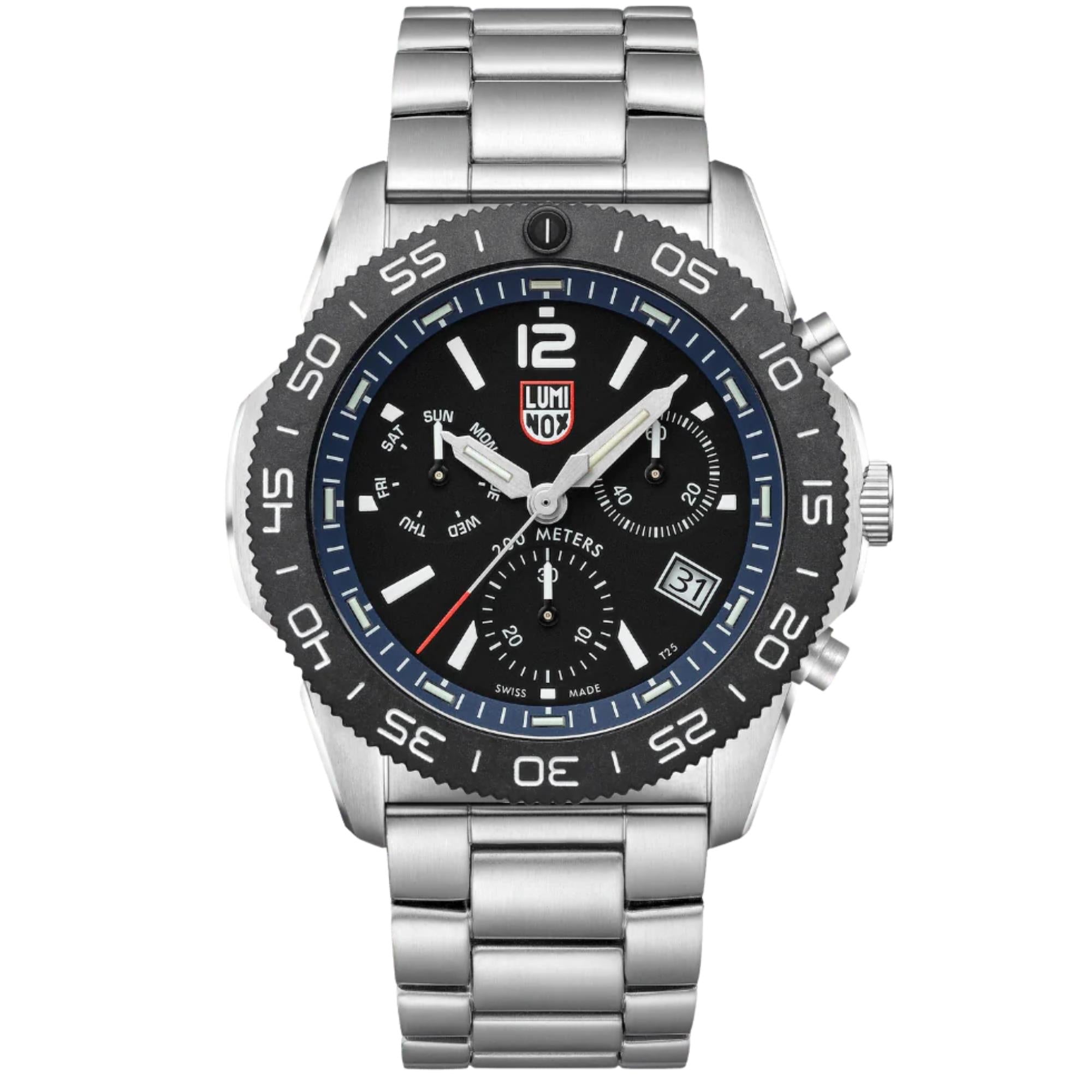 Montre homme quartz Luminox Pacific Diver 44mm chronographe cadran noir acier XS.3143.M