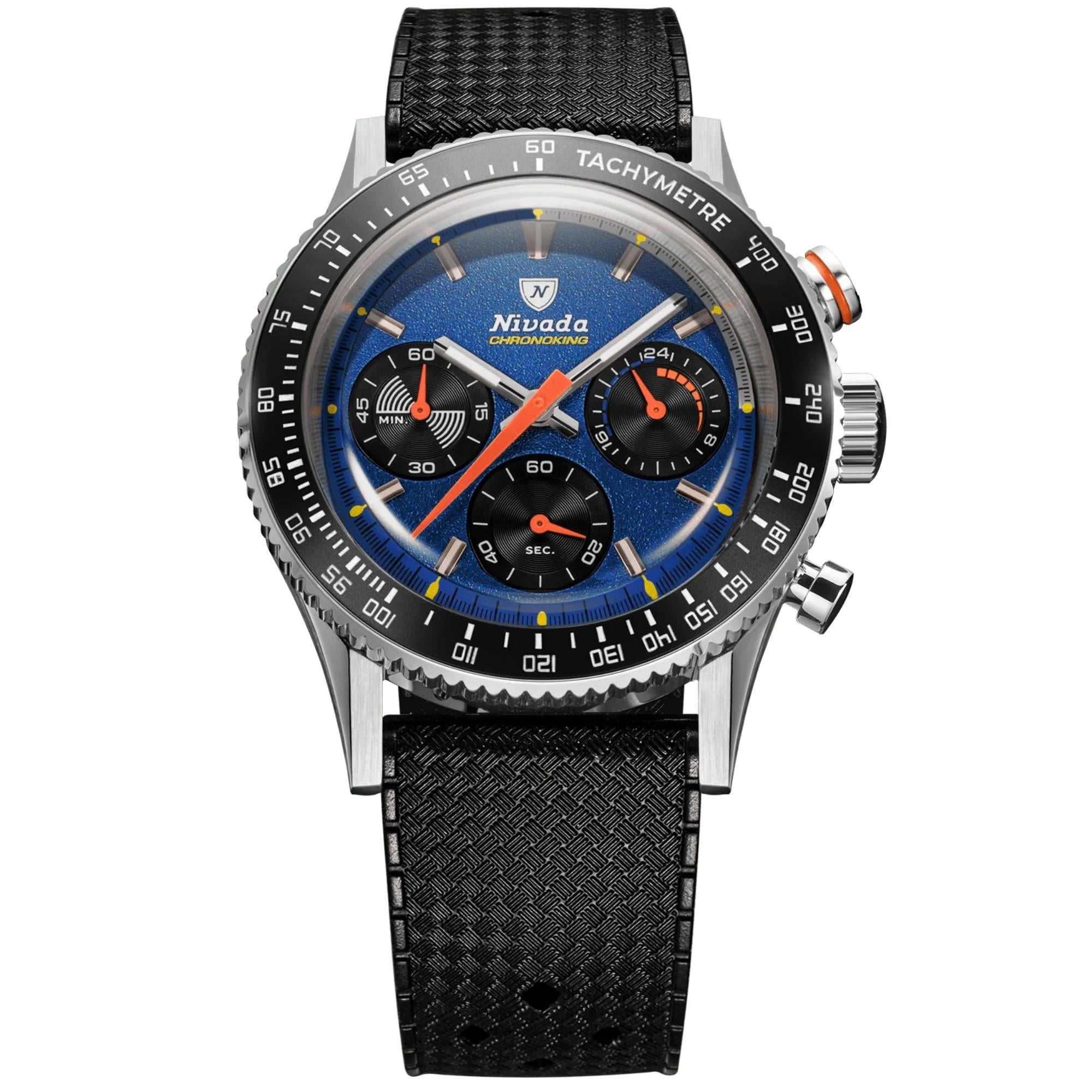 Nivada Grenchen Chronoking Mecaquartz 87050Q01 dark blue dial front view