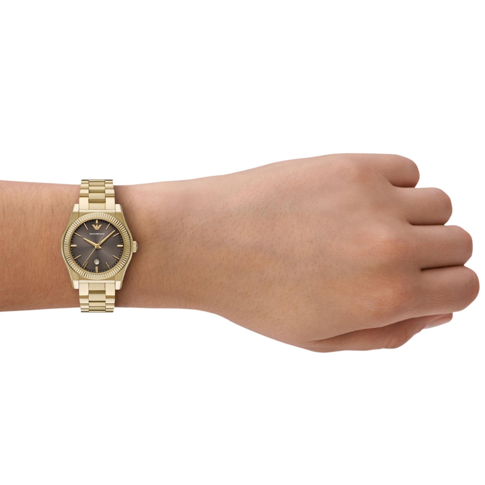 Emporio Armani Federica 32mm Brown Dial Steel Ladies Quartz Watch AR11700