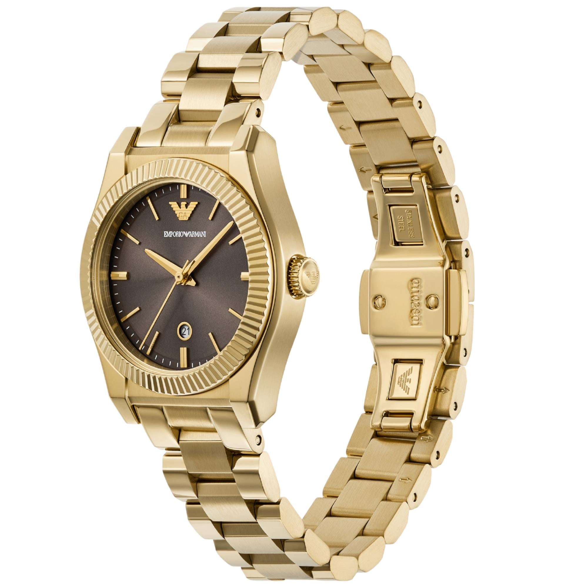 Emporio Armani Federica 32mm Brown Dial Steel Ladies Quartz Watch AR11700