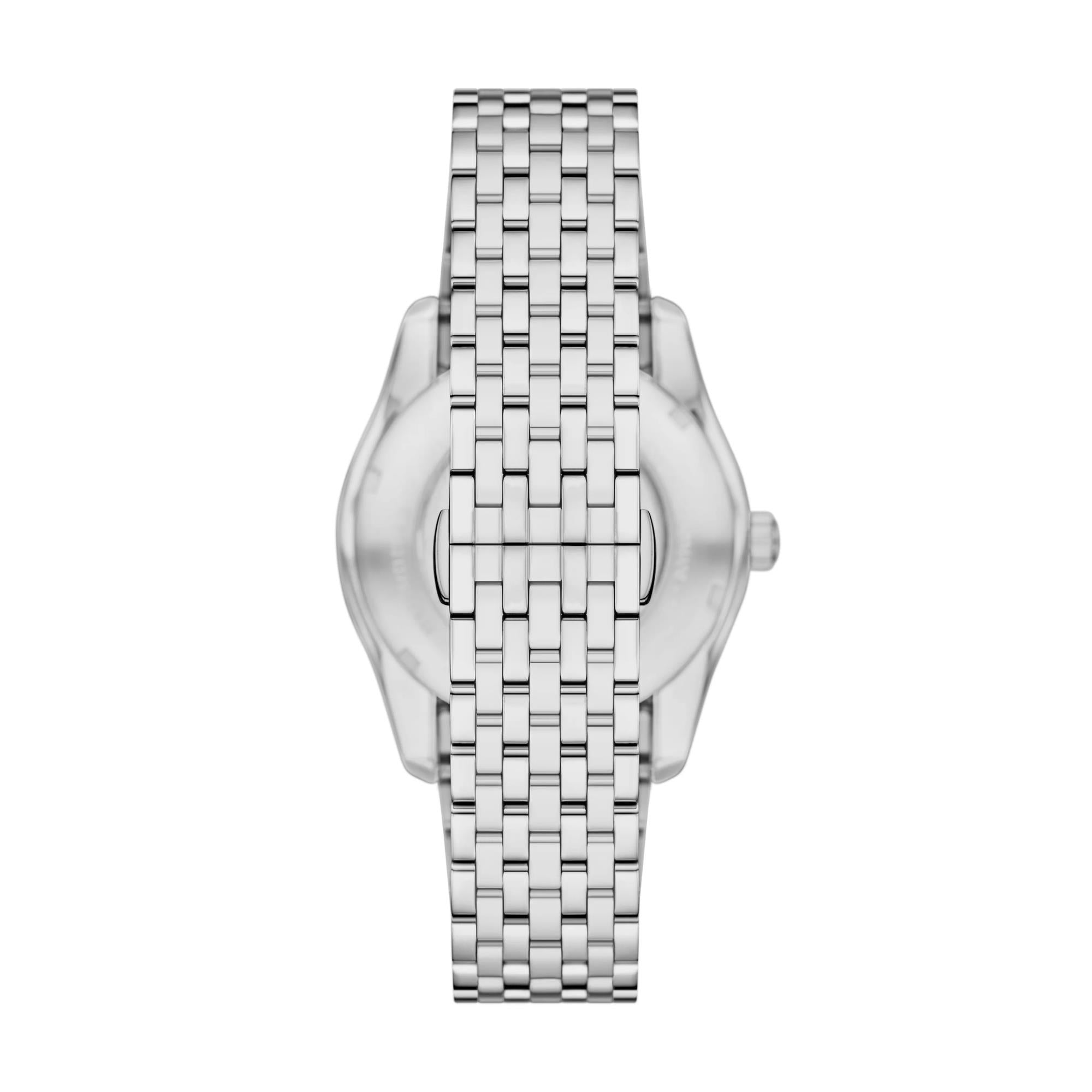 Emporio Armani Antonio 43mm Skeleton Green Dial Steel Mens Automatic Watch AR60091