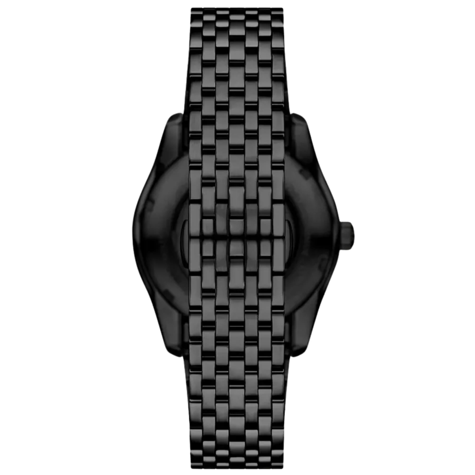 Emporio Armani Antonio 43mm Skeleton Black Dial Steel Mens Automatic Watch AR60093