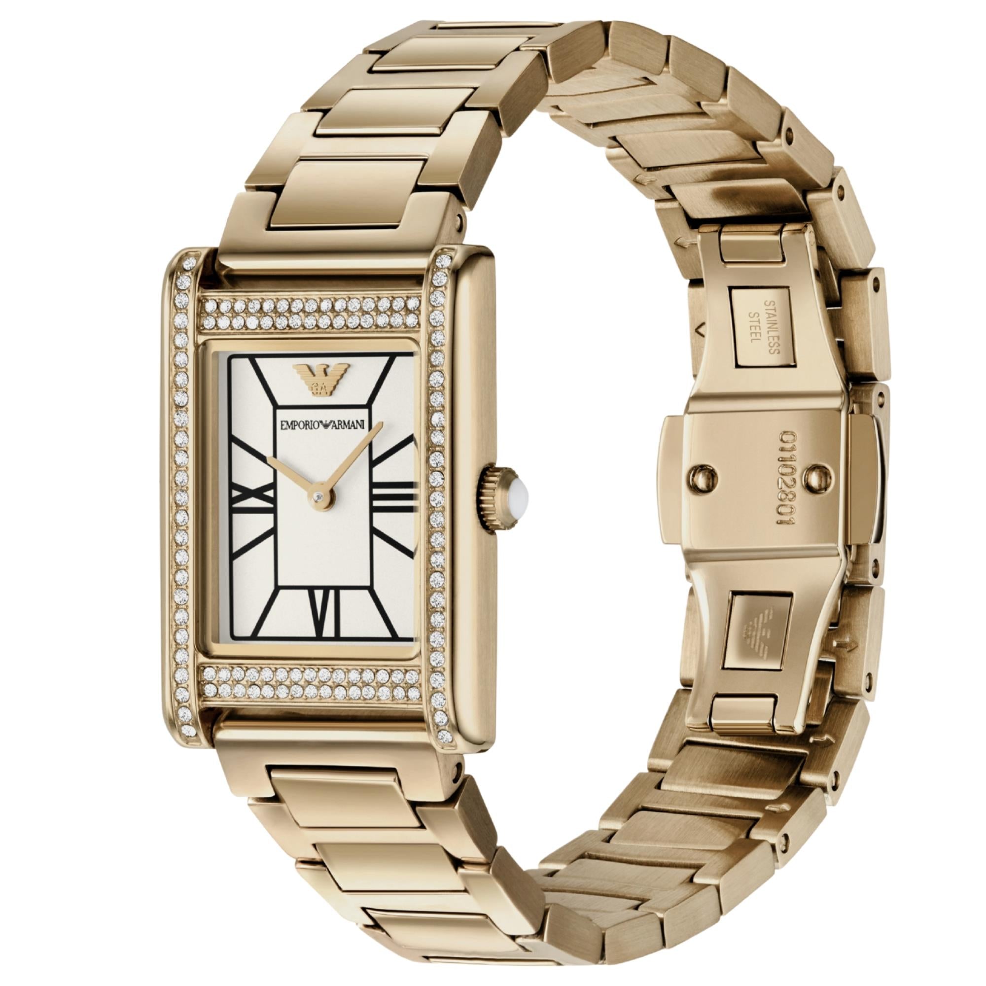 Emporio Armani Genni 32mm White Dial Steel Ladies Quartz Watch AR11659