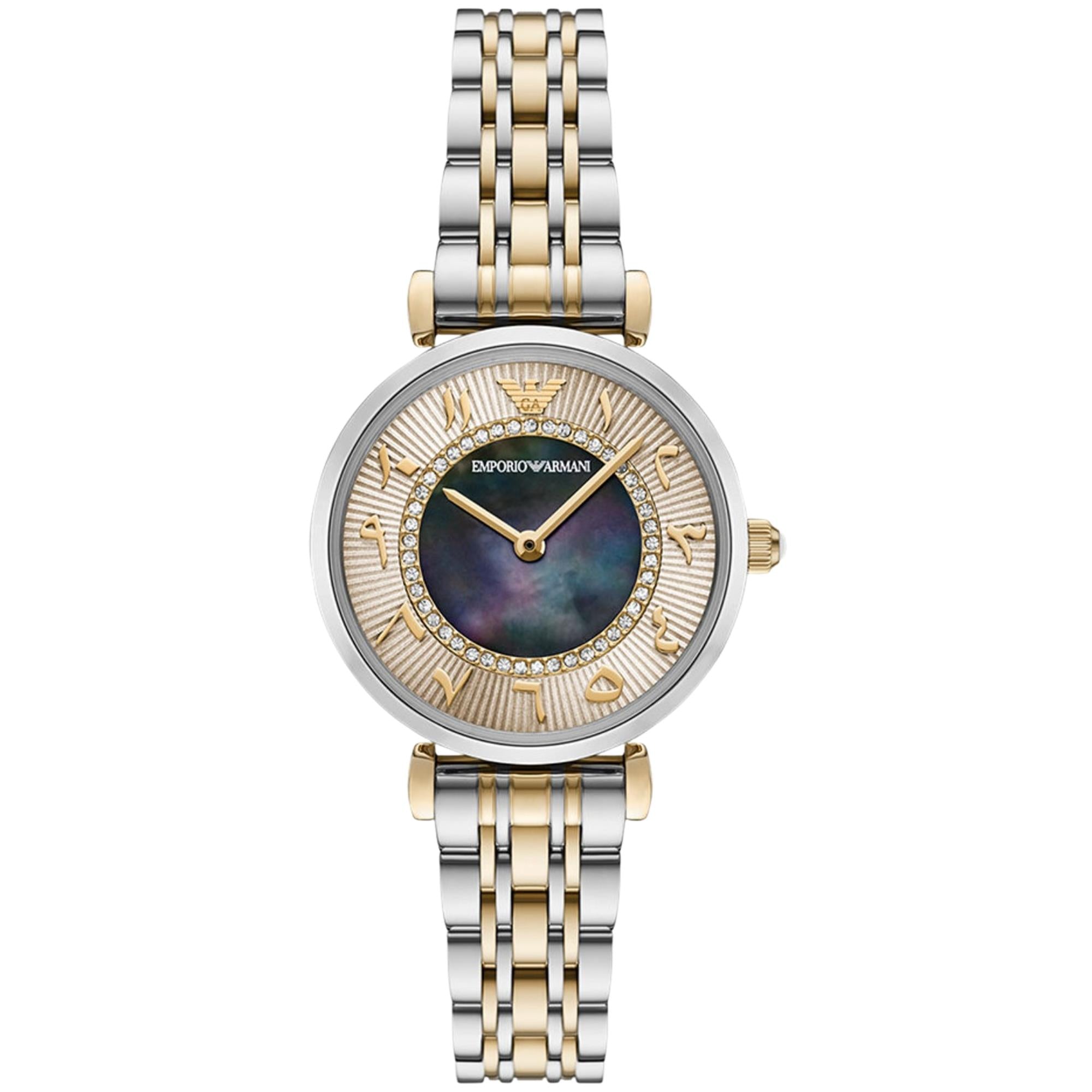 Emporio Armani Gianni 32mm Mother of Pearl Dial Steel Quartz Watch AR11719