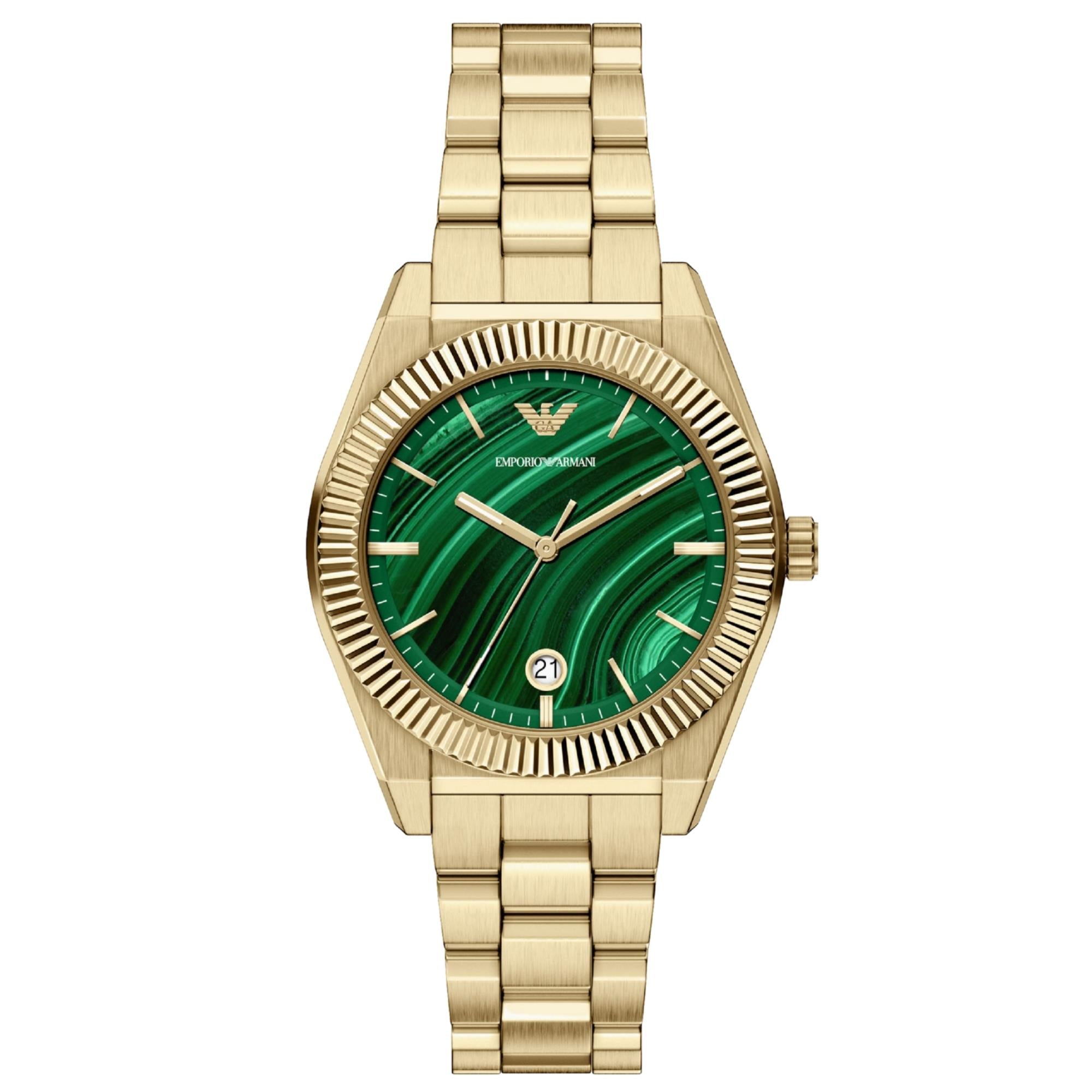 Emporio Armani Federico 37mm Green Dial Steel Mens Quartz Watch AR11759