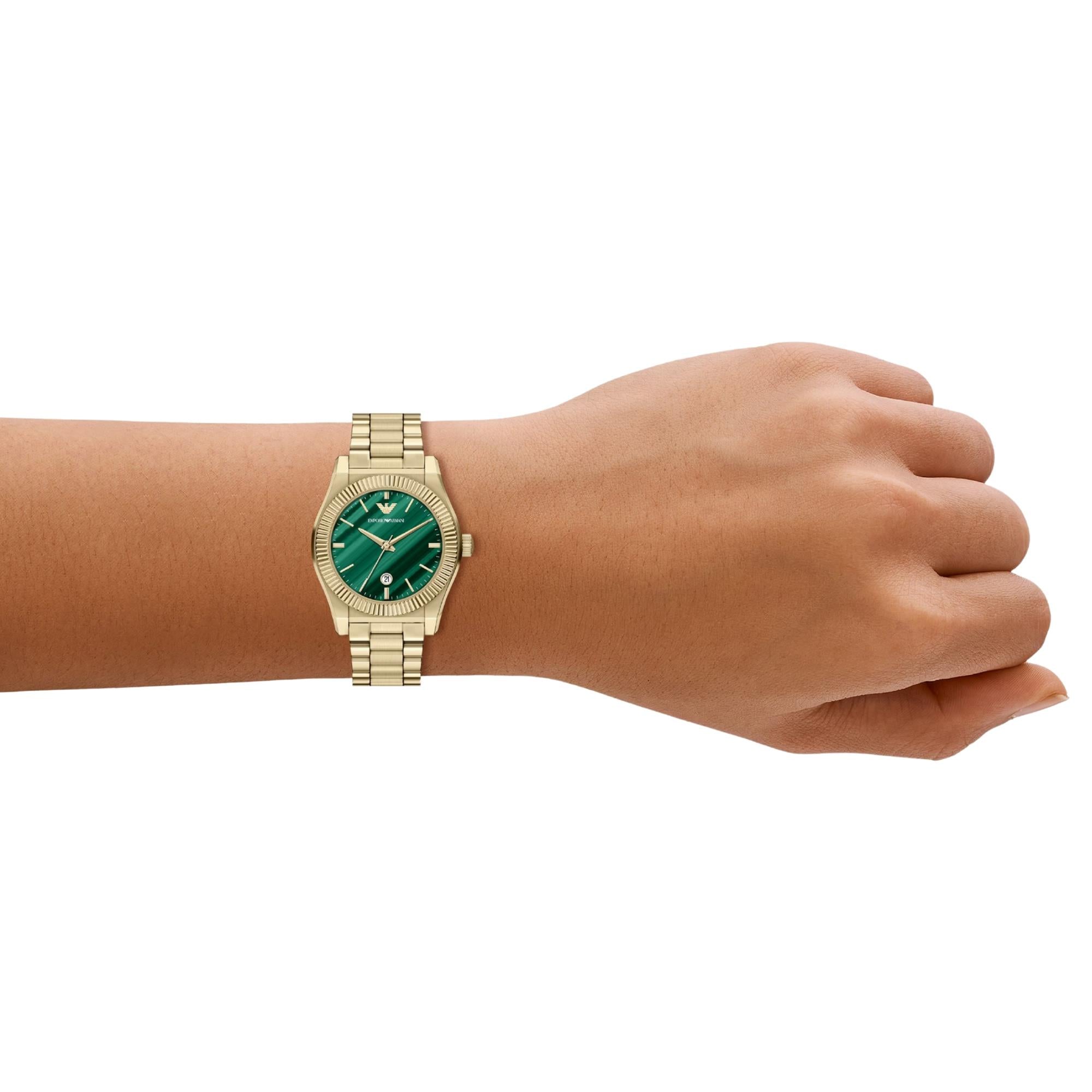 Emporio Armani Federica 32mm Green Dial Steel Ladies Quartz Watch AR11761