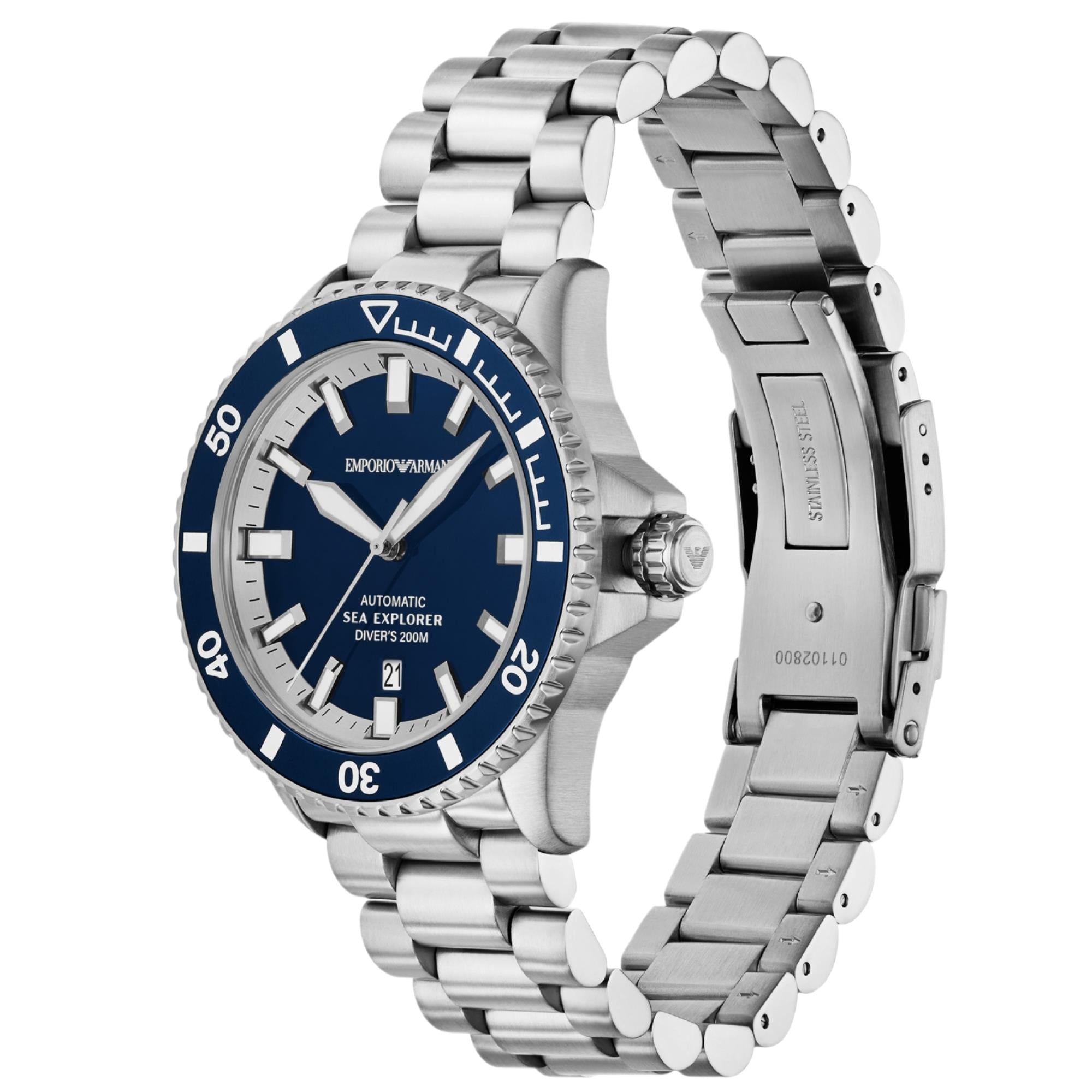Emporio Armani Sea Explorer AR60087 side angle perspective view