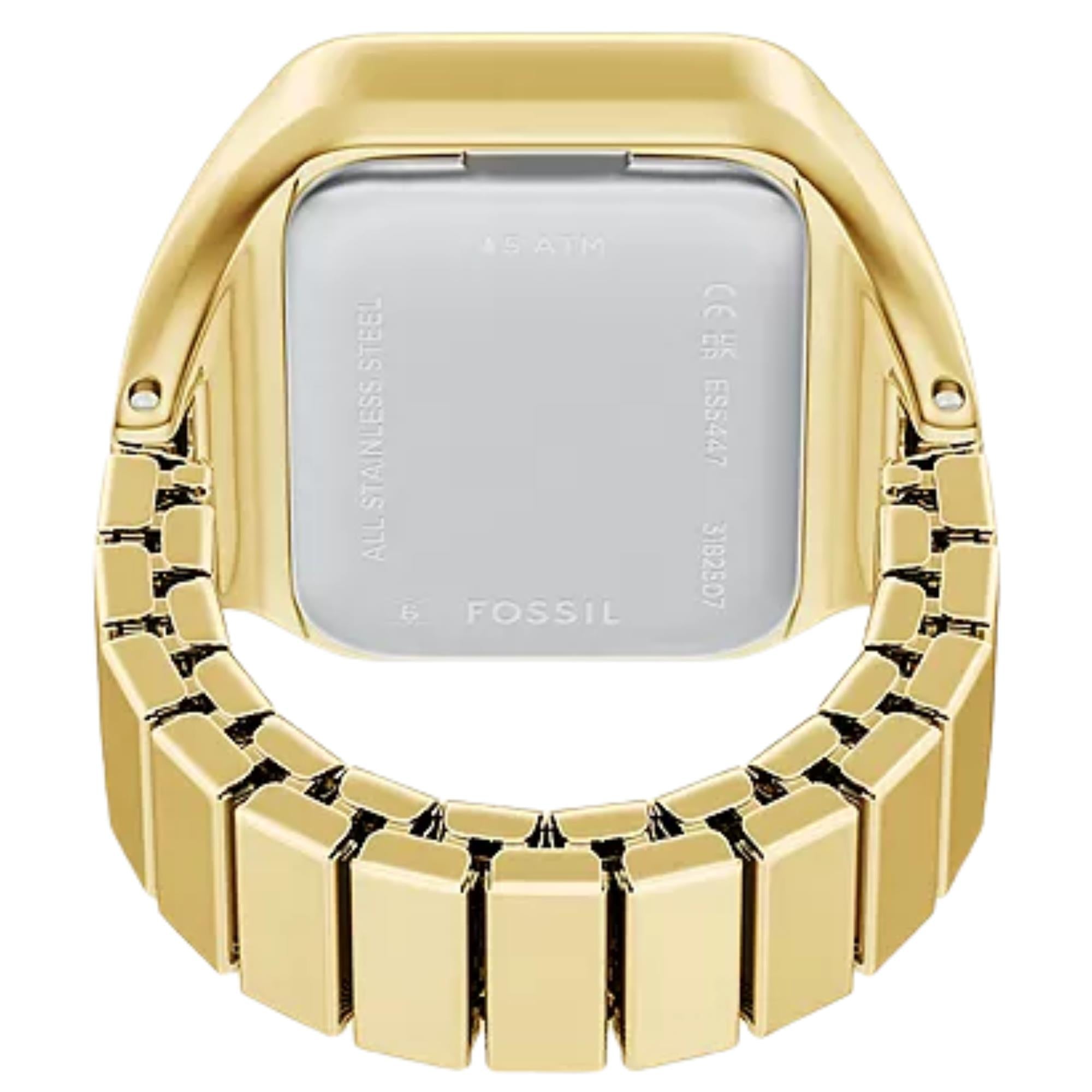 Fossil Raquel 21mm Black Dial Steel Ladies Quartz Ring Watch ES5447