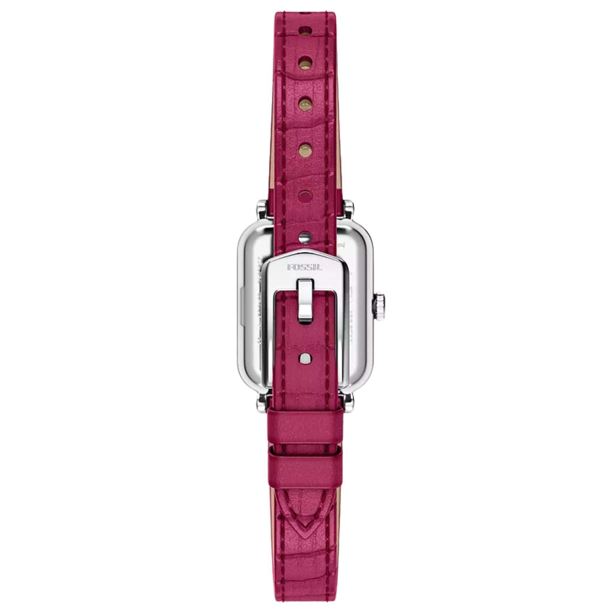 Fossil Raquel 18mm Silver Dial Leather Ladies Quartz Watch ES5466