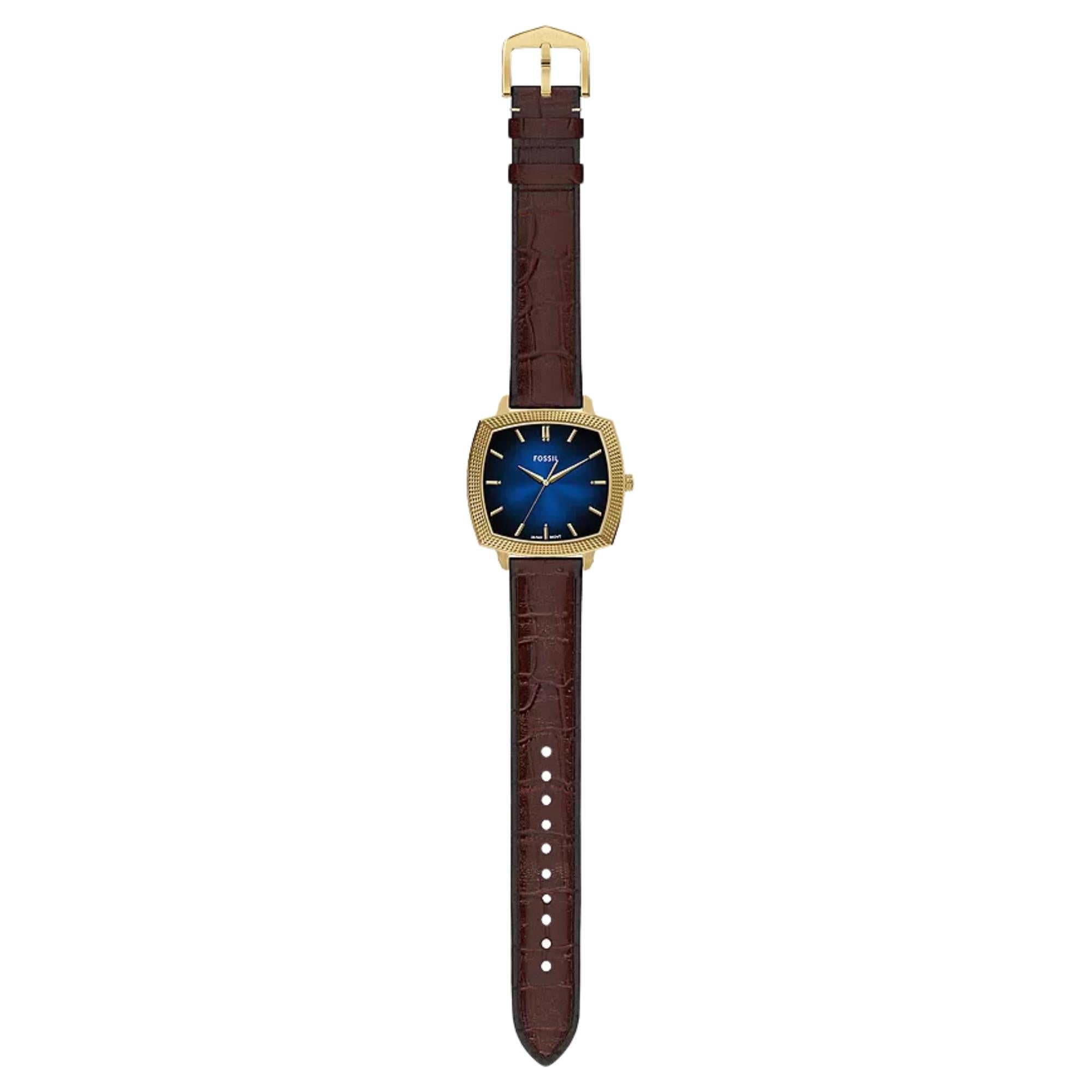 Fossil Machine x Nick Jonas 37mm Blue Dial Leather Quartz Watch LE1215