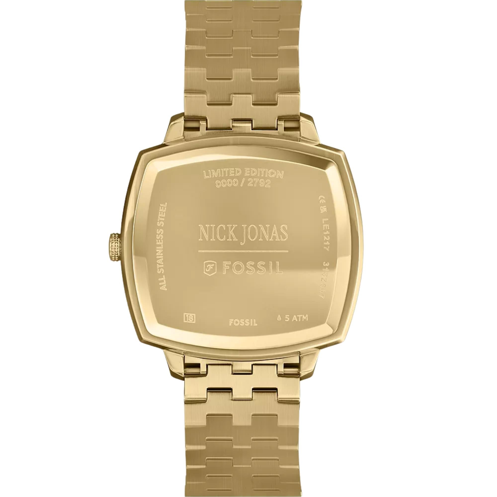 Fossil Machine x Nick Jonas 37mm Green Dial Steel Quartz Watch LE1217