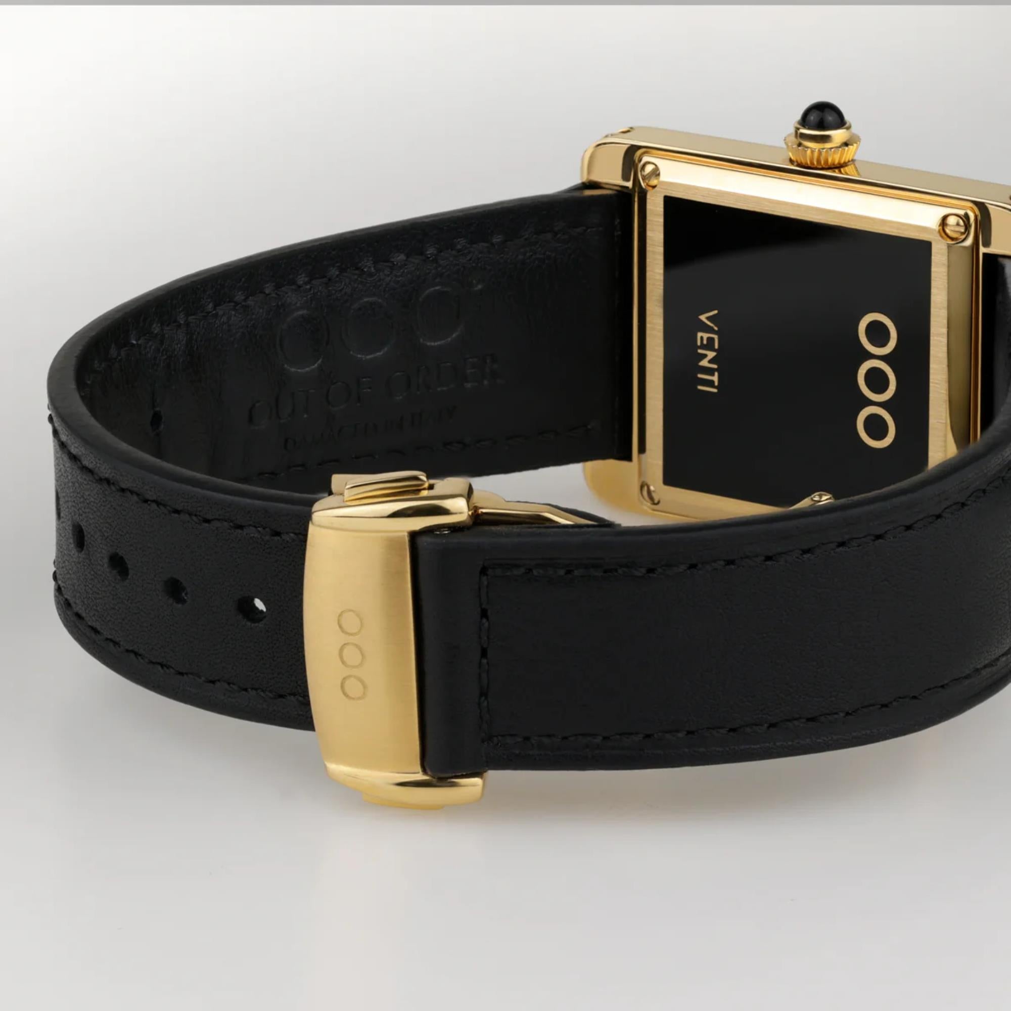 Out of Order Forma Venti Jump-Hour 30.5mm Aurum Noir Black Dial Leather Automatic Watch F20BLK.850
