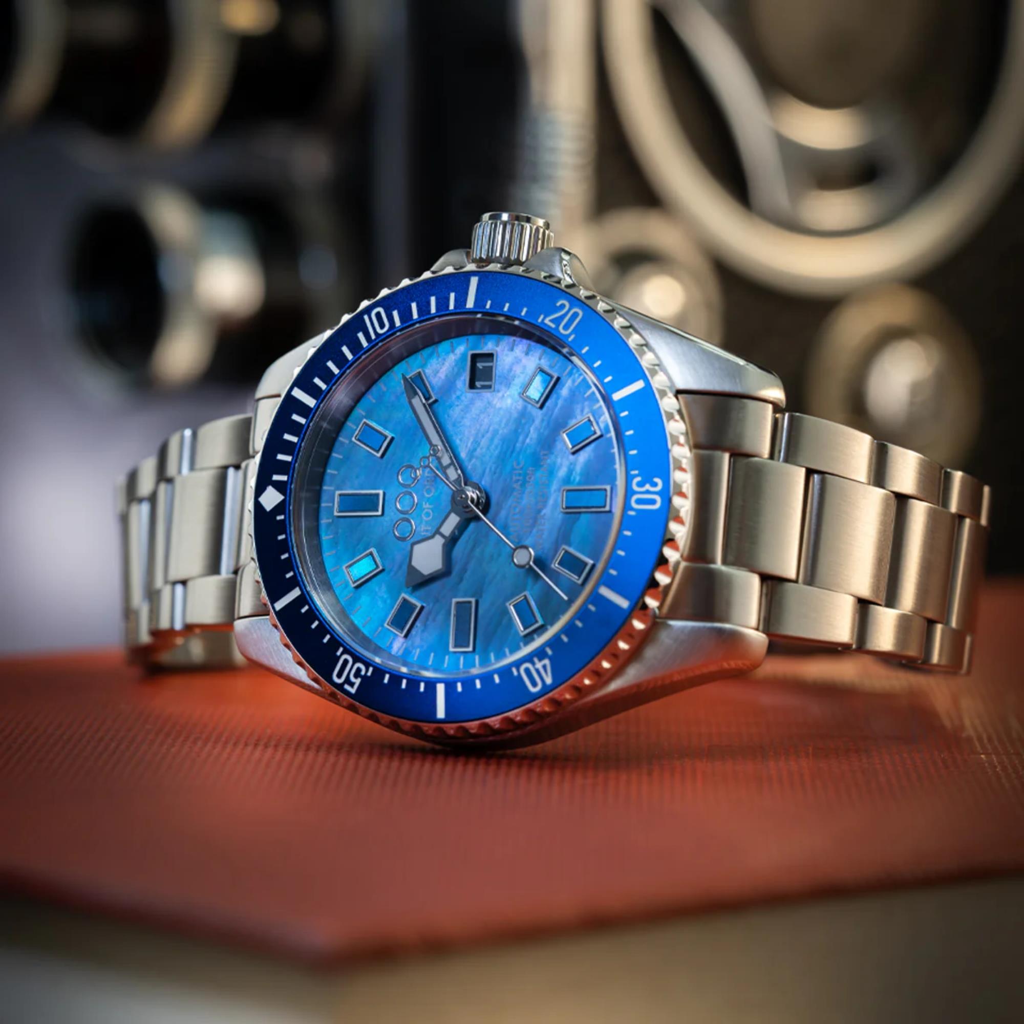Out of Order Casanova 38mm Giudecca Blue Mother of Pearl Steel Mens Automatic Watch OOO.001-38.BL