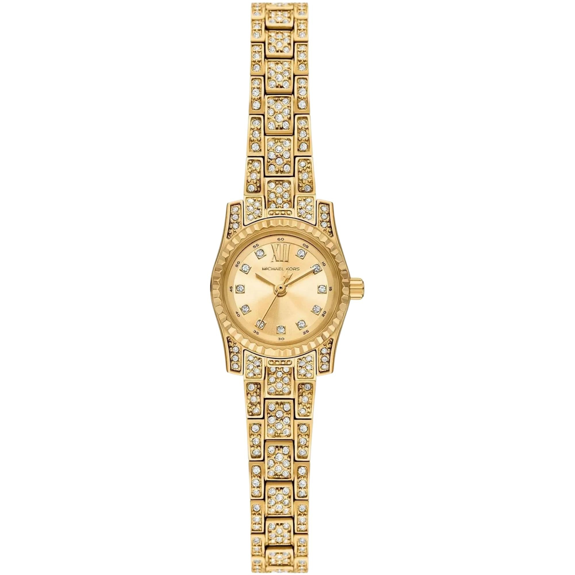 Michael Kors Lexington 19mm Gold Dial Steel Ladies Quartz Watch MK4980