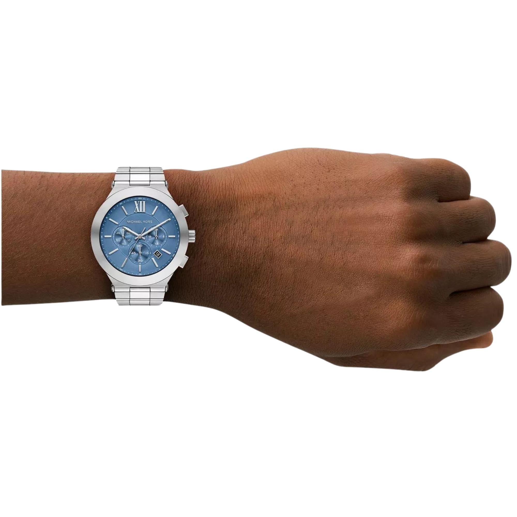 Michael Kors Billie 44mm Chronograph Blue Dial Steel Mens Quartz Watch MK9222