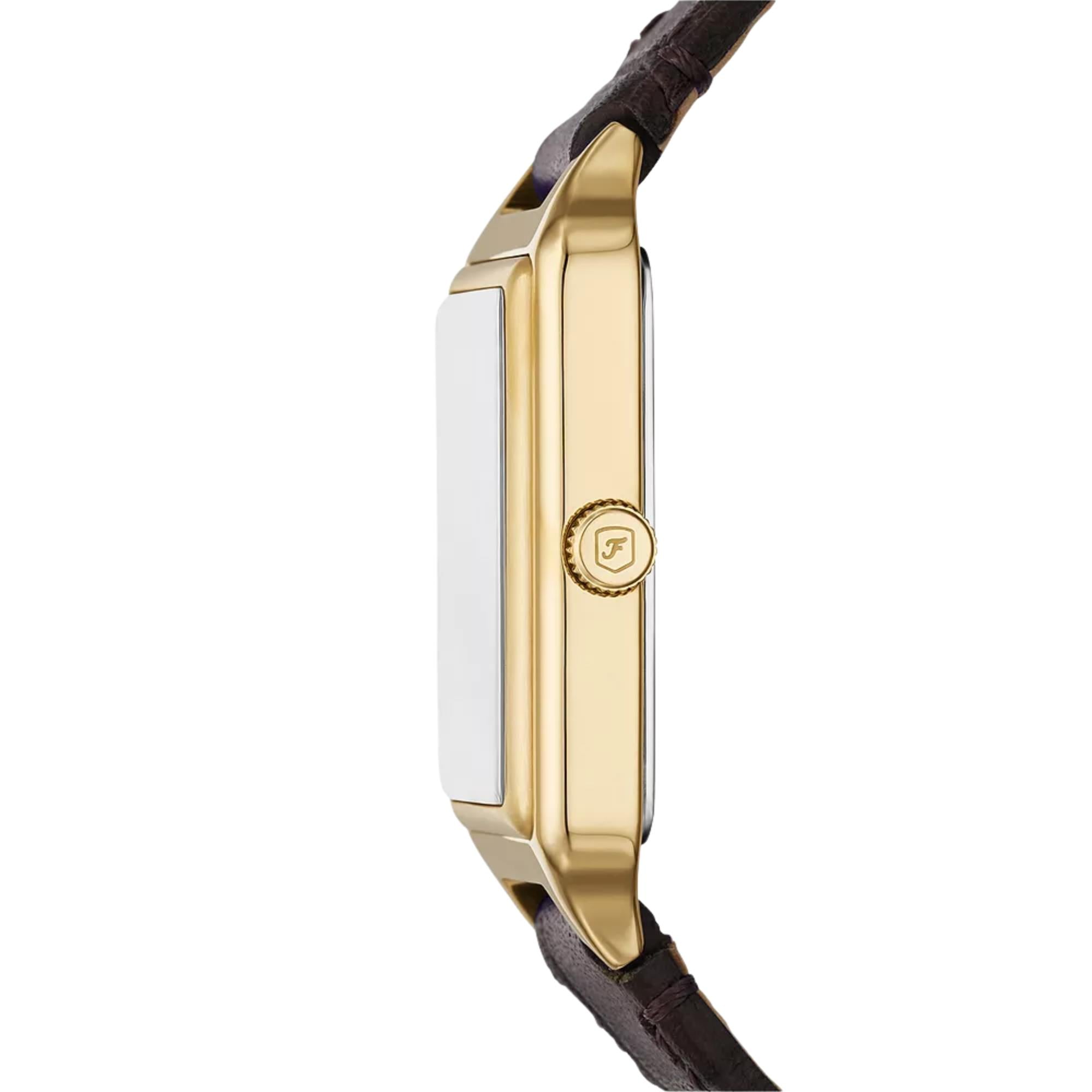 Fossil Raquel 23mm Brown Dial Leather Ladies Quartz Watch ES5367