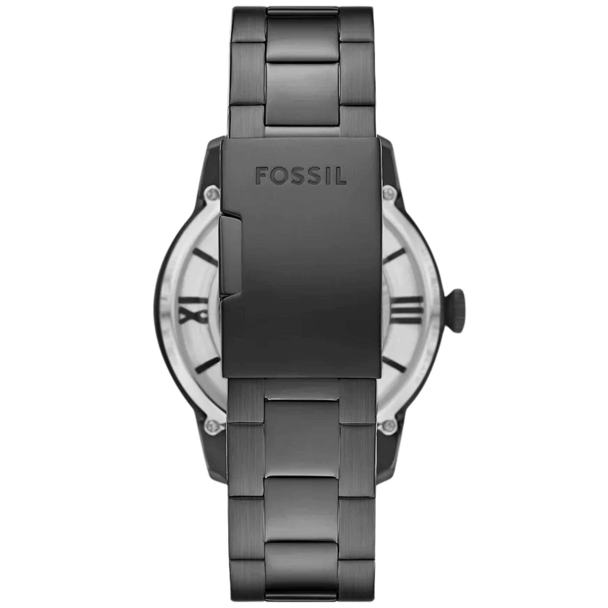 Fossil Townsman 44mm Skeleton Silver Dial Steel Mens Automatic Watch ME3268