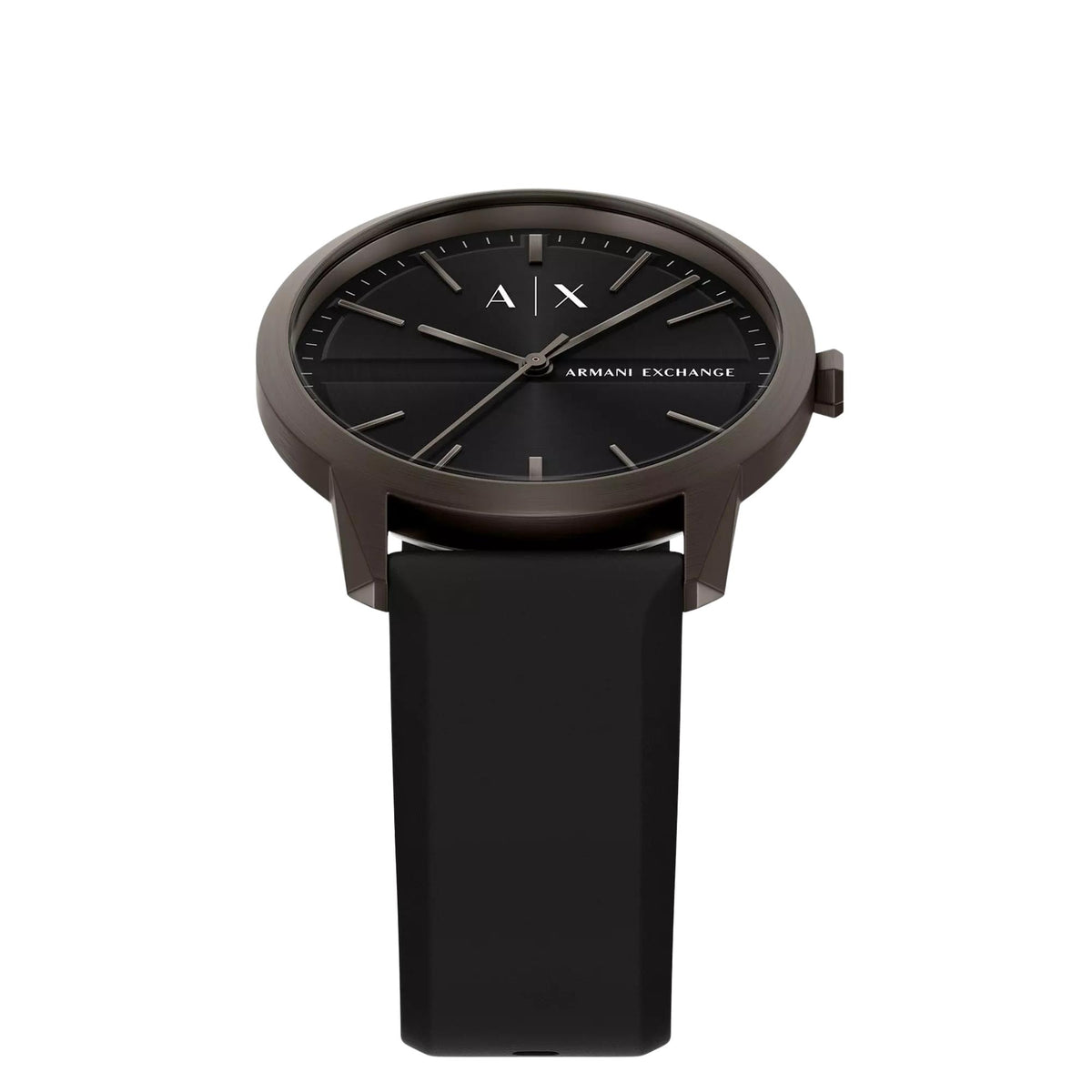 Armani Exchange Lexon 42mm Black Dial Silicone Mens Quartz Watch AX2652