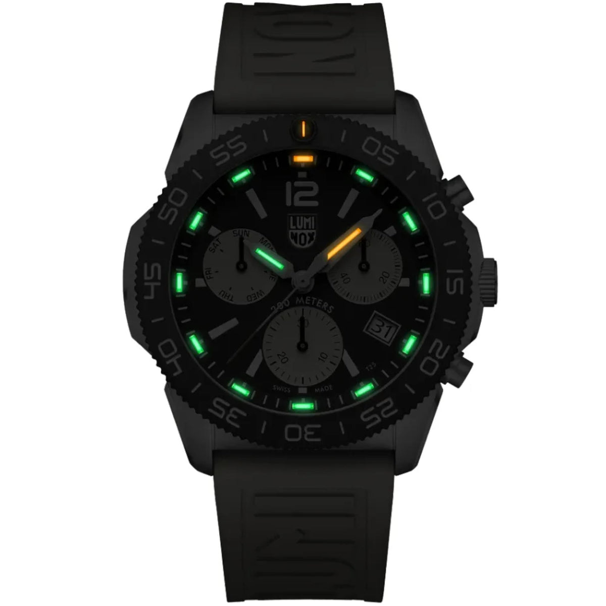 Luminox Pacific Diver 3140 Series 44mm Chronograph Black Dial Rubber Mens Quartz Watch XS.3150
