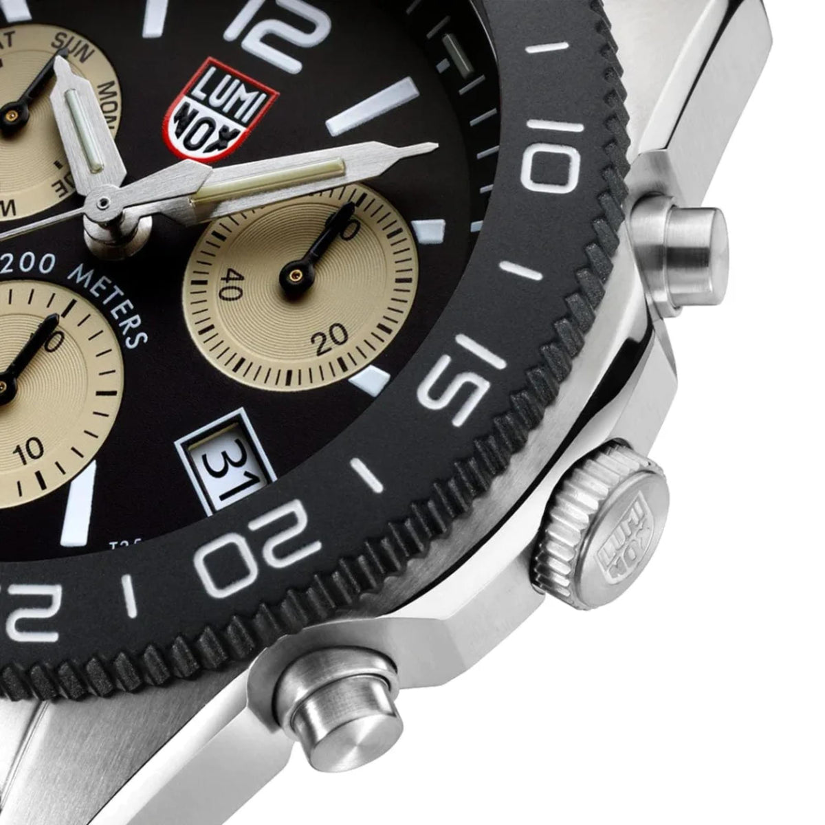 Luminox Pacific Diver 3140 Series 44mm Chronograph Black Dial Rubber Mens Quartz Watch XS.3150