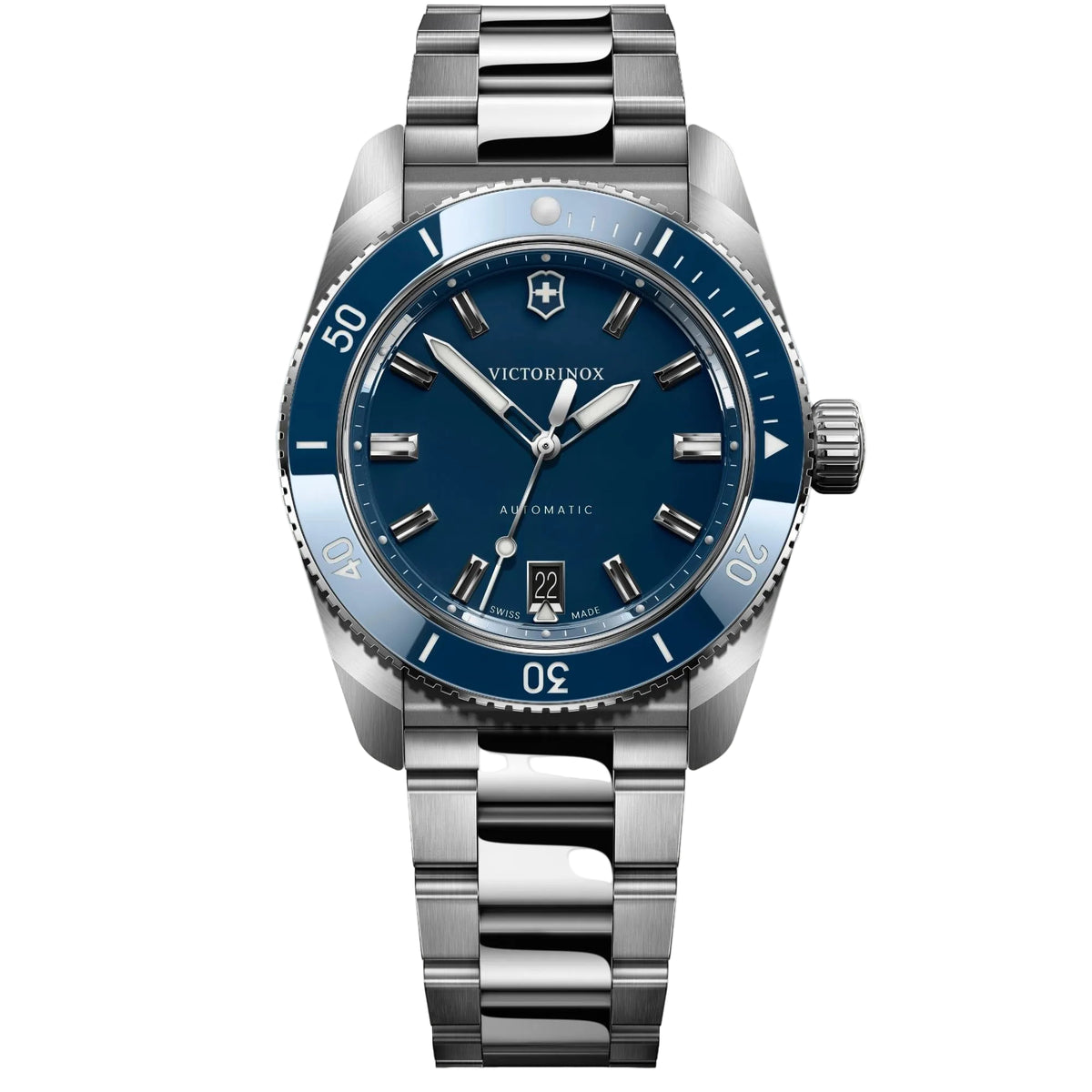 Victorinox Maverick 39mm Blue Dial Steel Mens Automatic Watch 242106
