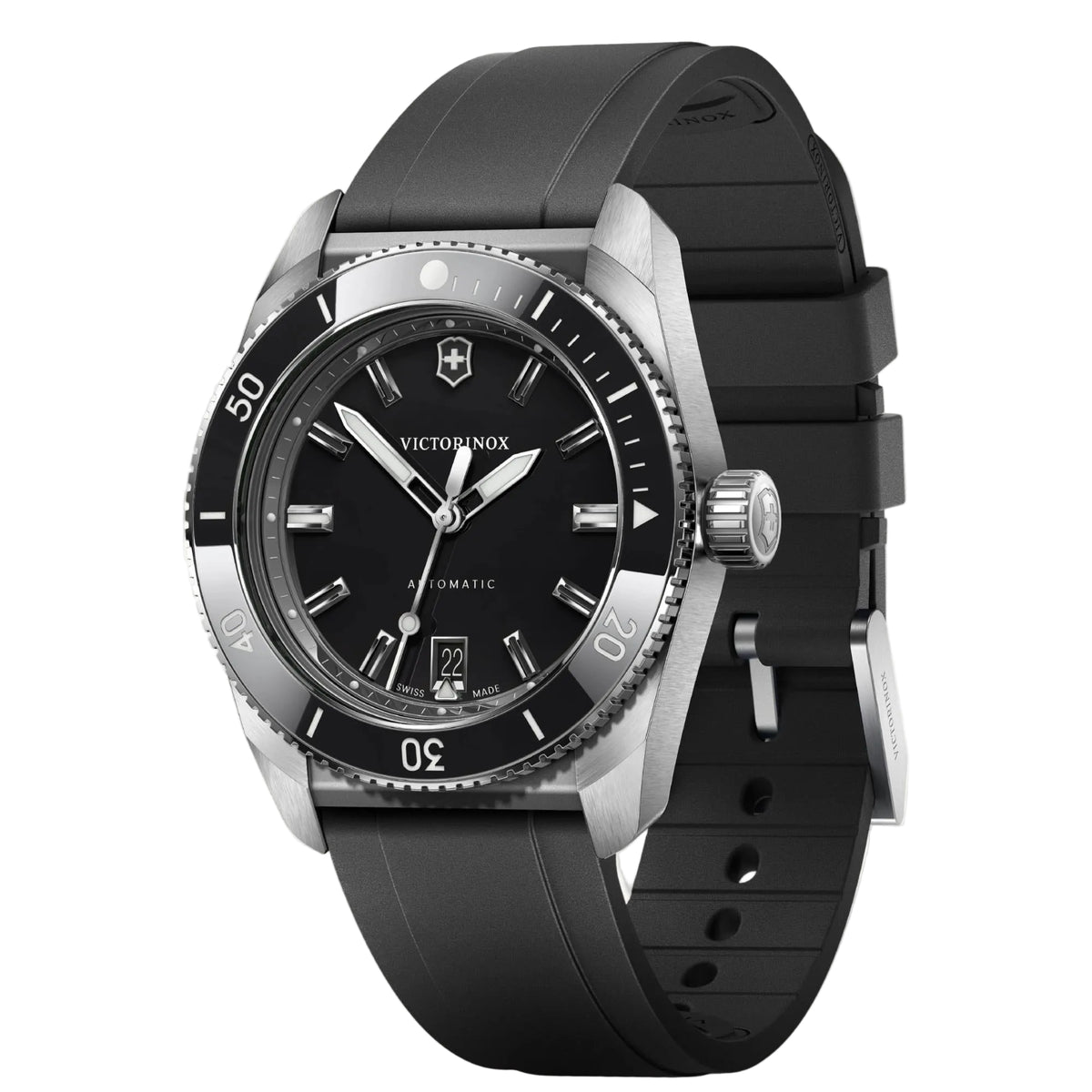 Victorinox Maverick 39mm Black Dial Rubber Mens Automatic Watch 242104