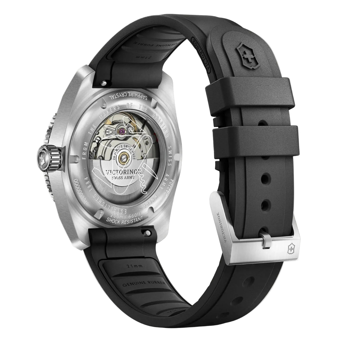 Victorinox Maverick 39mm Black Dial Rubber Mens Automatic Watch 242104