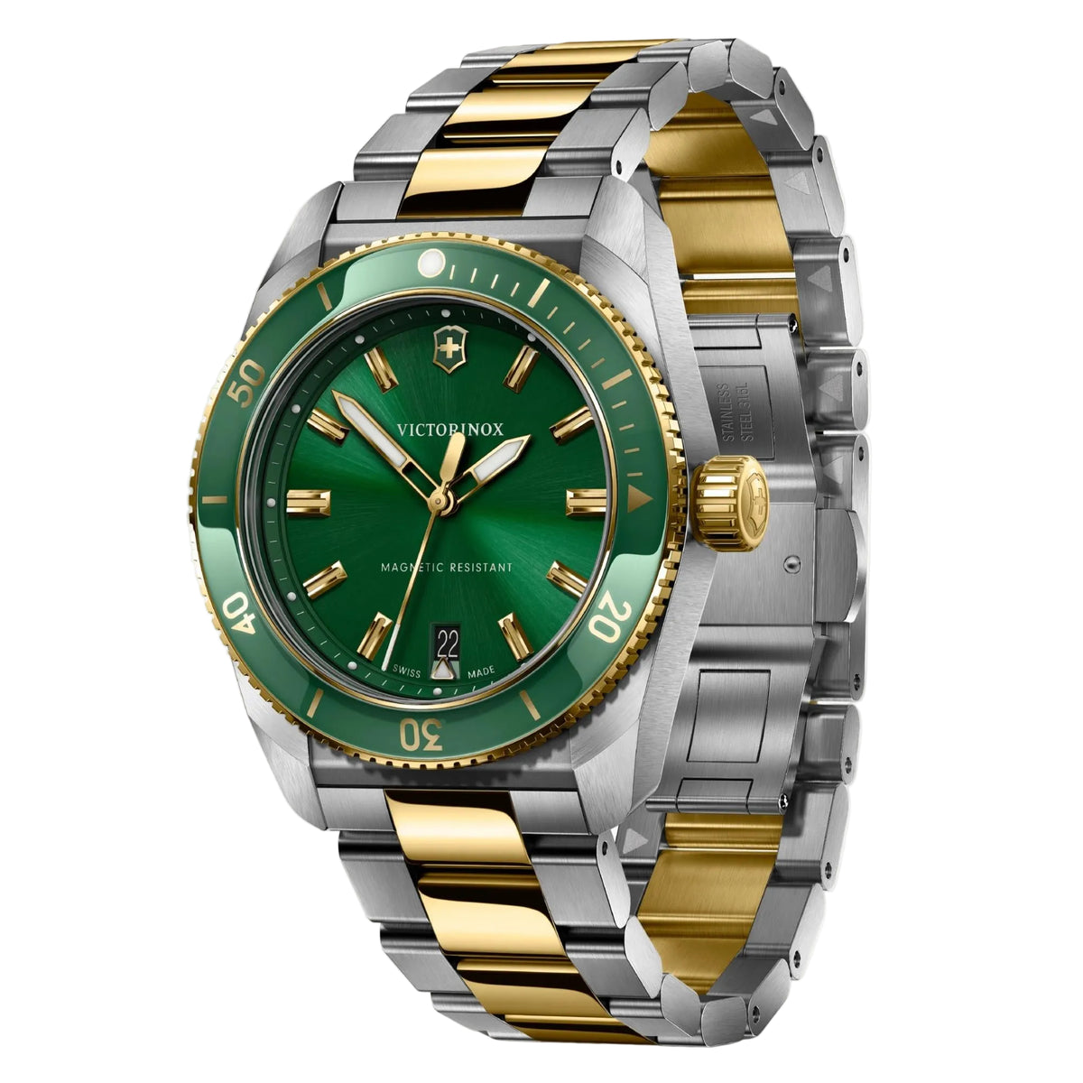 Victorinox Maverick 39mm Green Dial Steel Mens Quartz Watch 242101