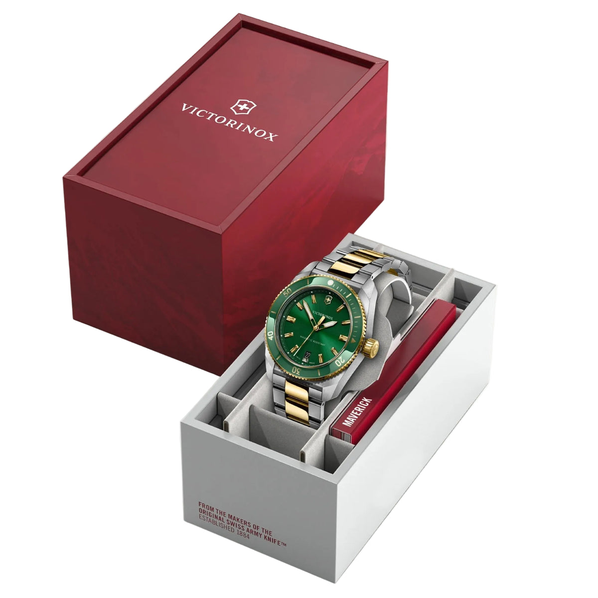 Victorinox Maverick 39mm Green Dial Steel Mens Quartz Watch 242101