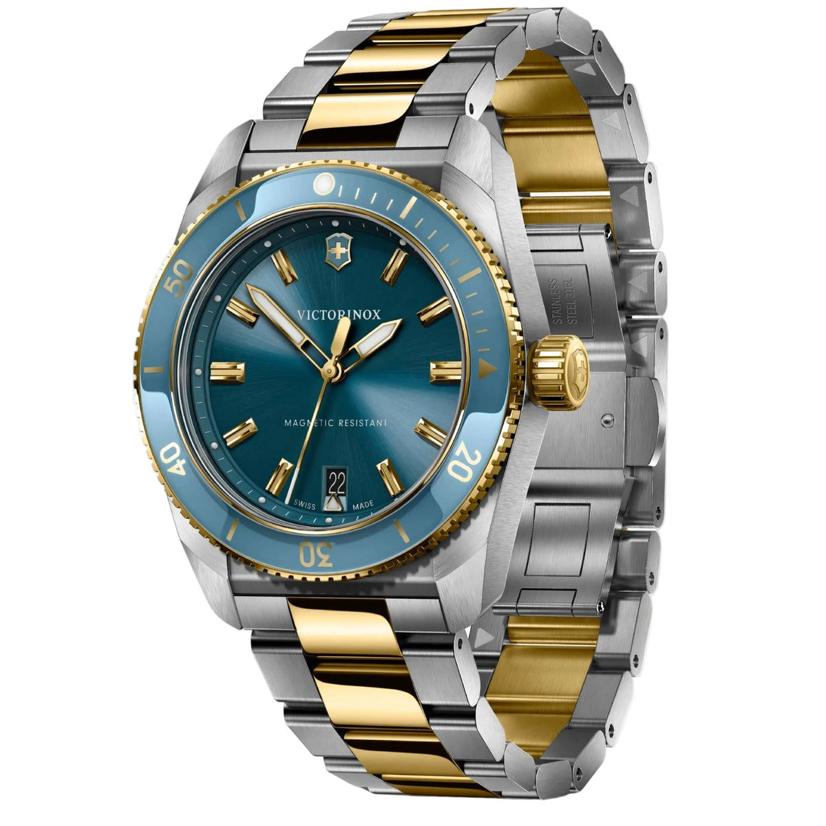 Victorinox Maverick 39mm Blue Dial Steel Mens Quartz Watch 242103