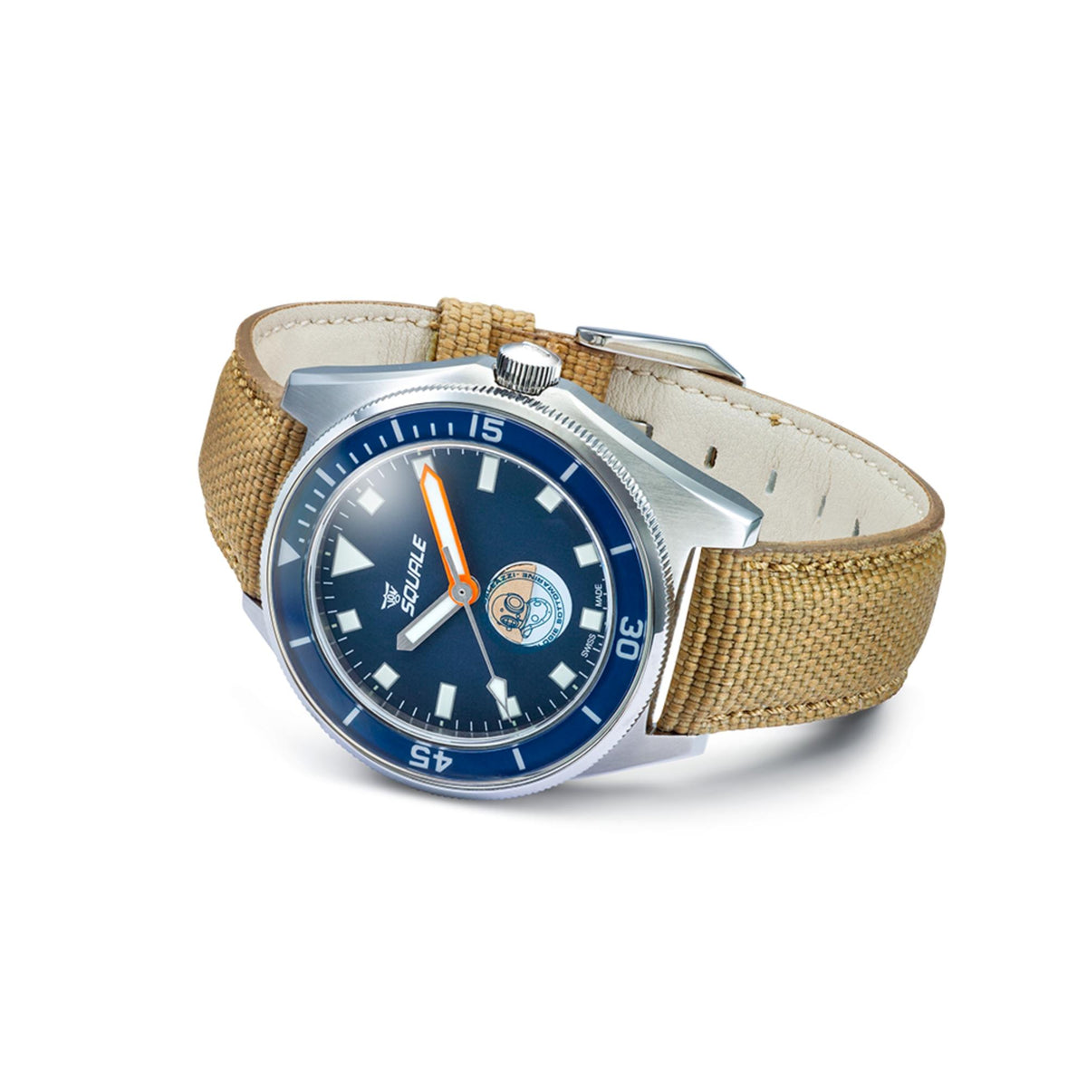 Squale Galeazzi Artiglio 39.5mm Limited Edition Blue Dial Microfiber and Rubber Mens Automatic Watch VONDSSGZBL.MI