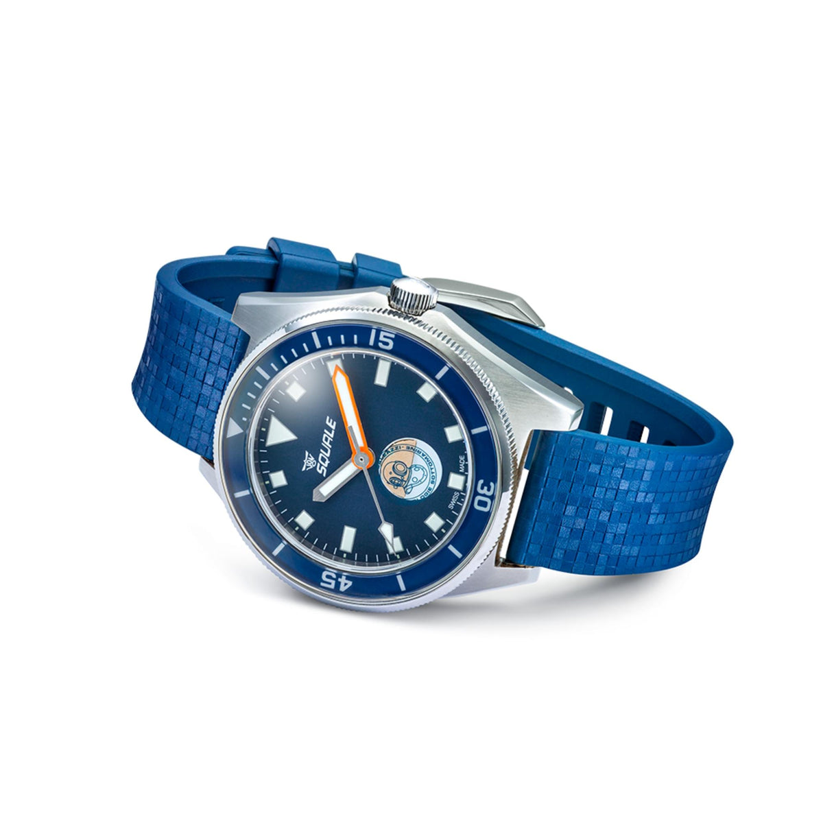 Squale Galeazzi Artiglio 39.5mm Limited Edition Blue Dial Microfiber and Rubber Mens Automatic Watch VONDSSGZBL.MI